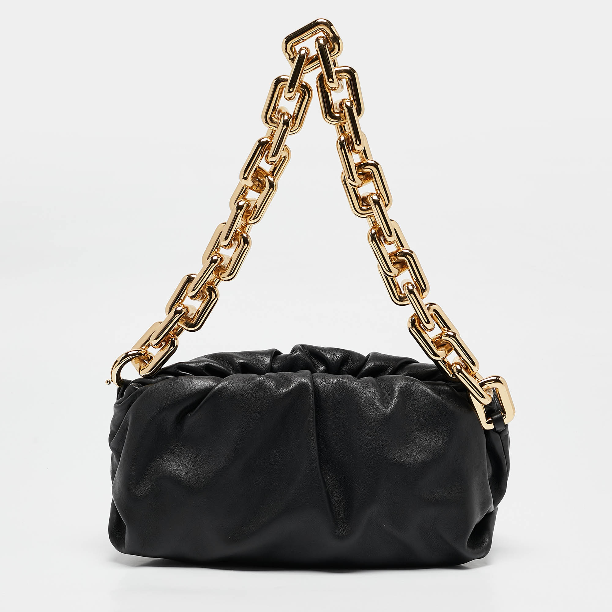 

Bottega Veneta Black Leather The Chain Pouch Bag