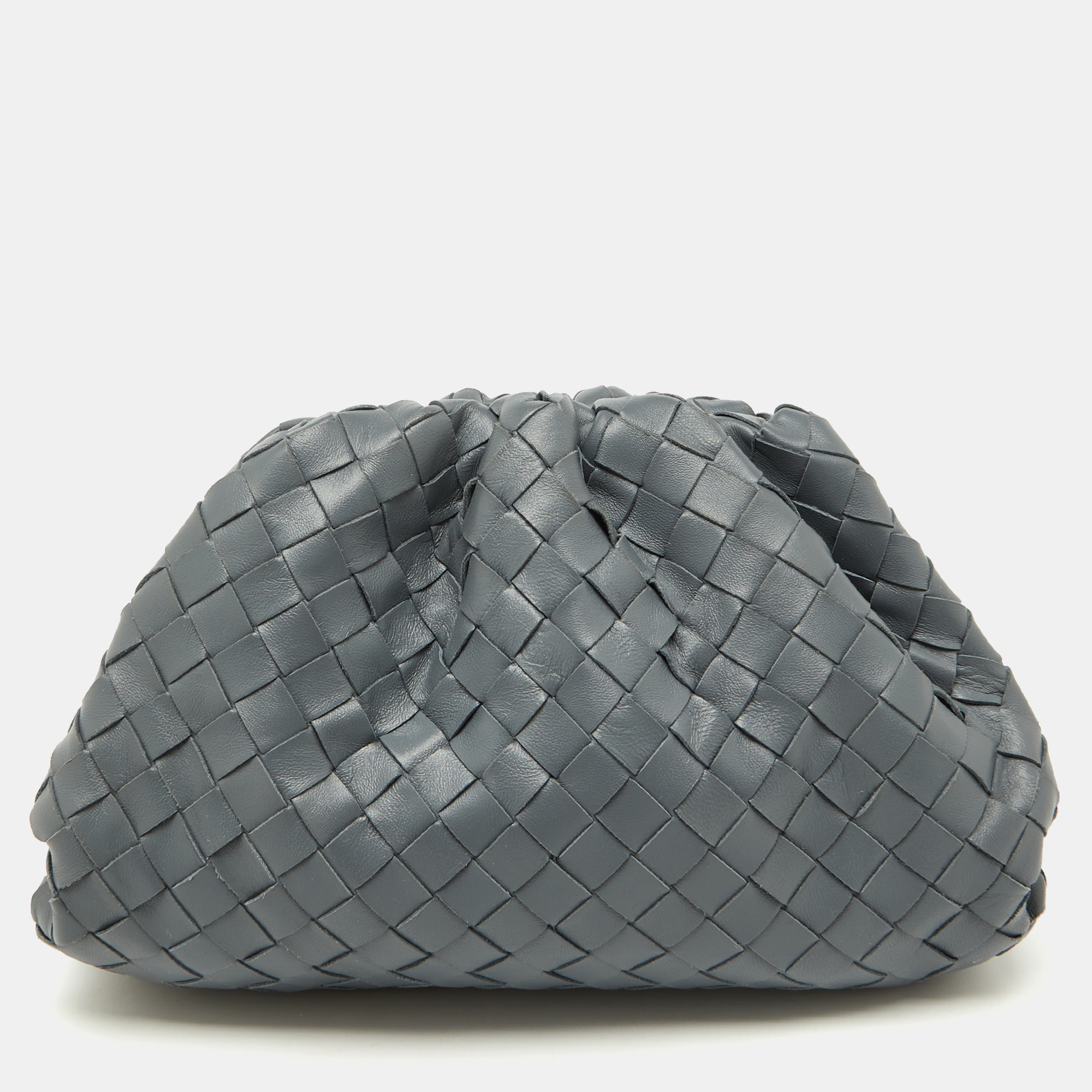 

Bottega Veneta Grey Intrecciato Leather Teen Pouch Clutch