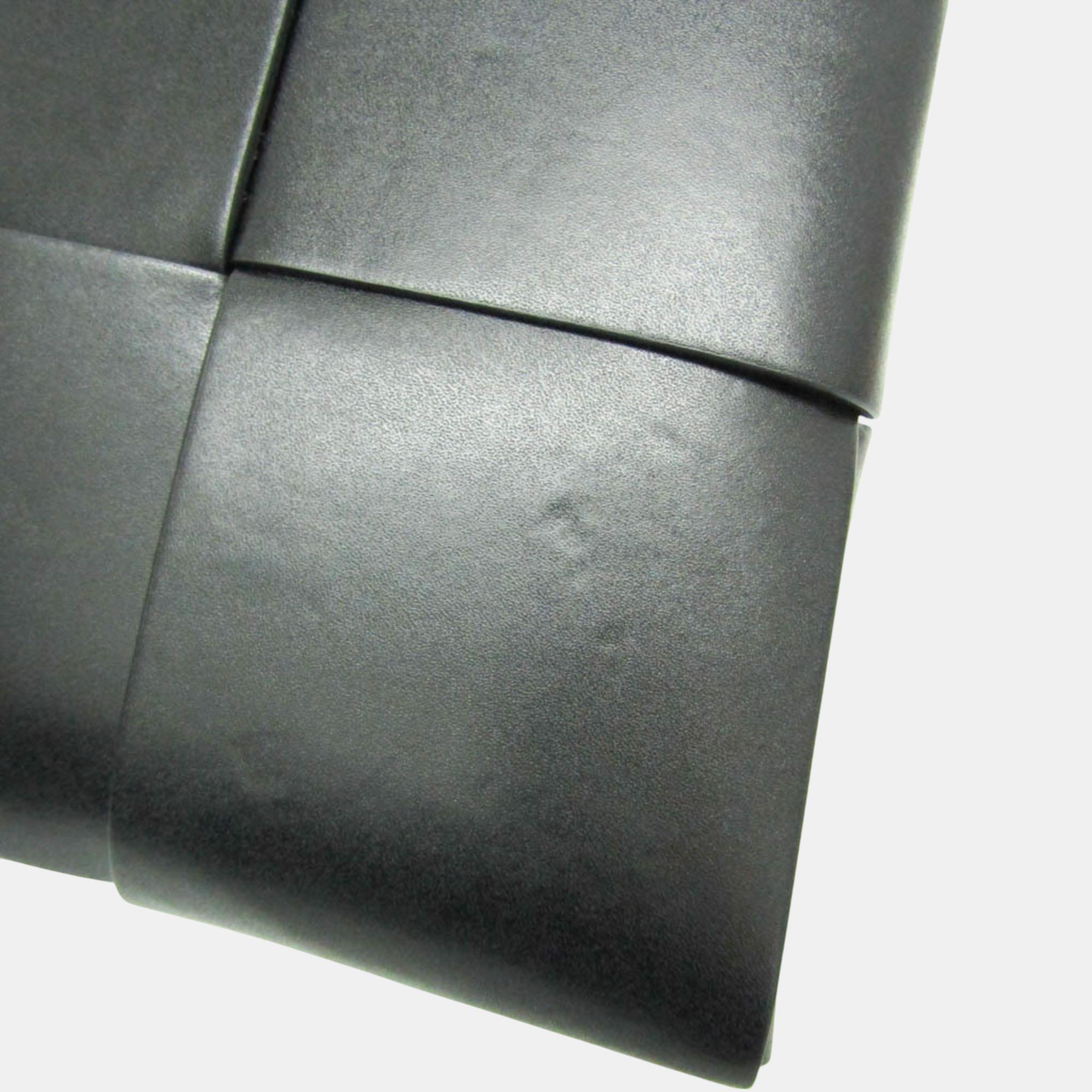 Bottega Veneta Black Maxi Intrecciato Leather Shoulder Bag 