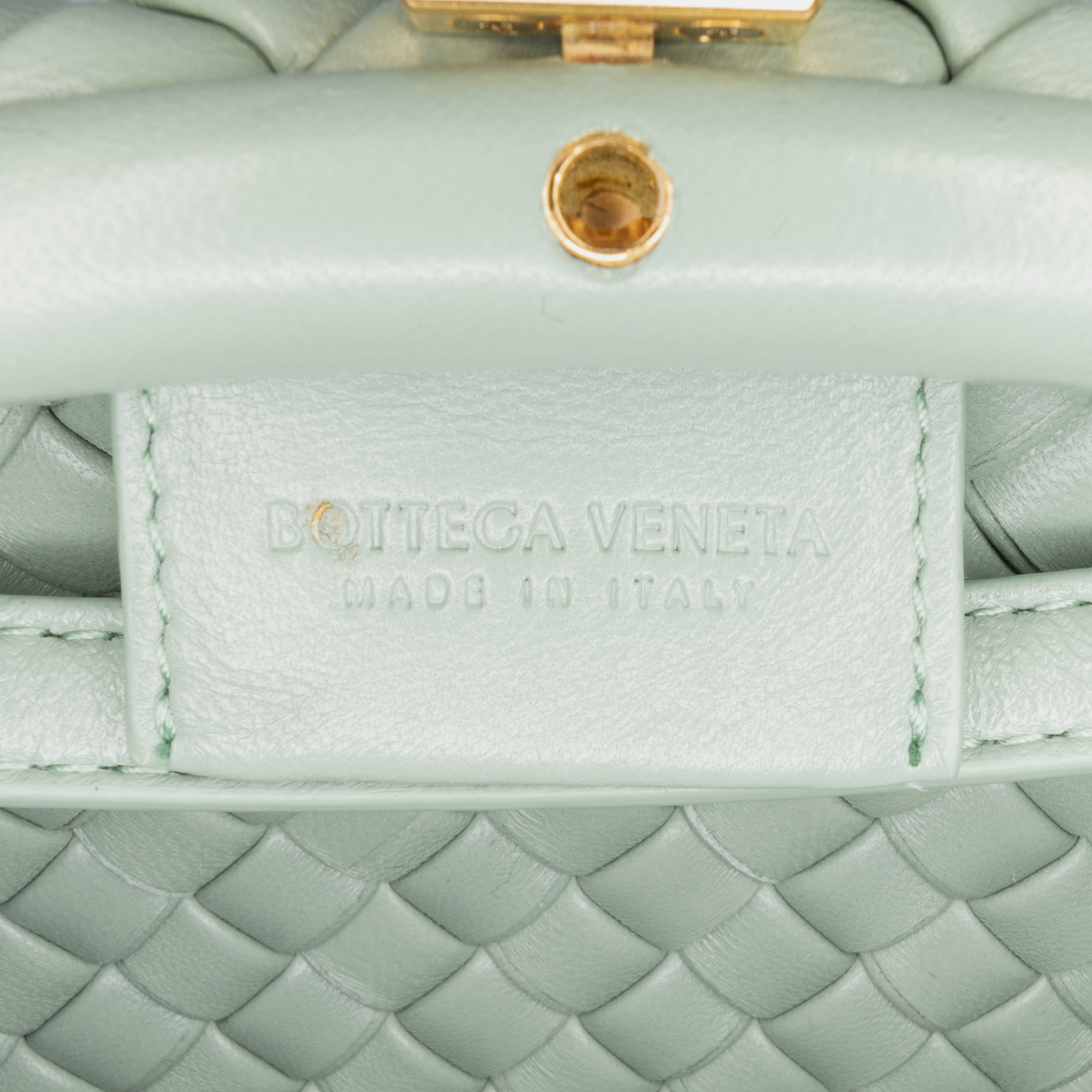 Bottega Veneta Green Mini Nappa Intrecciato Padded The Handle Satchel 