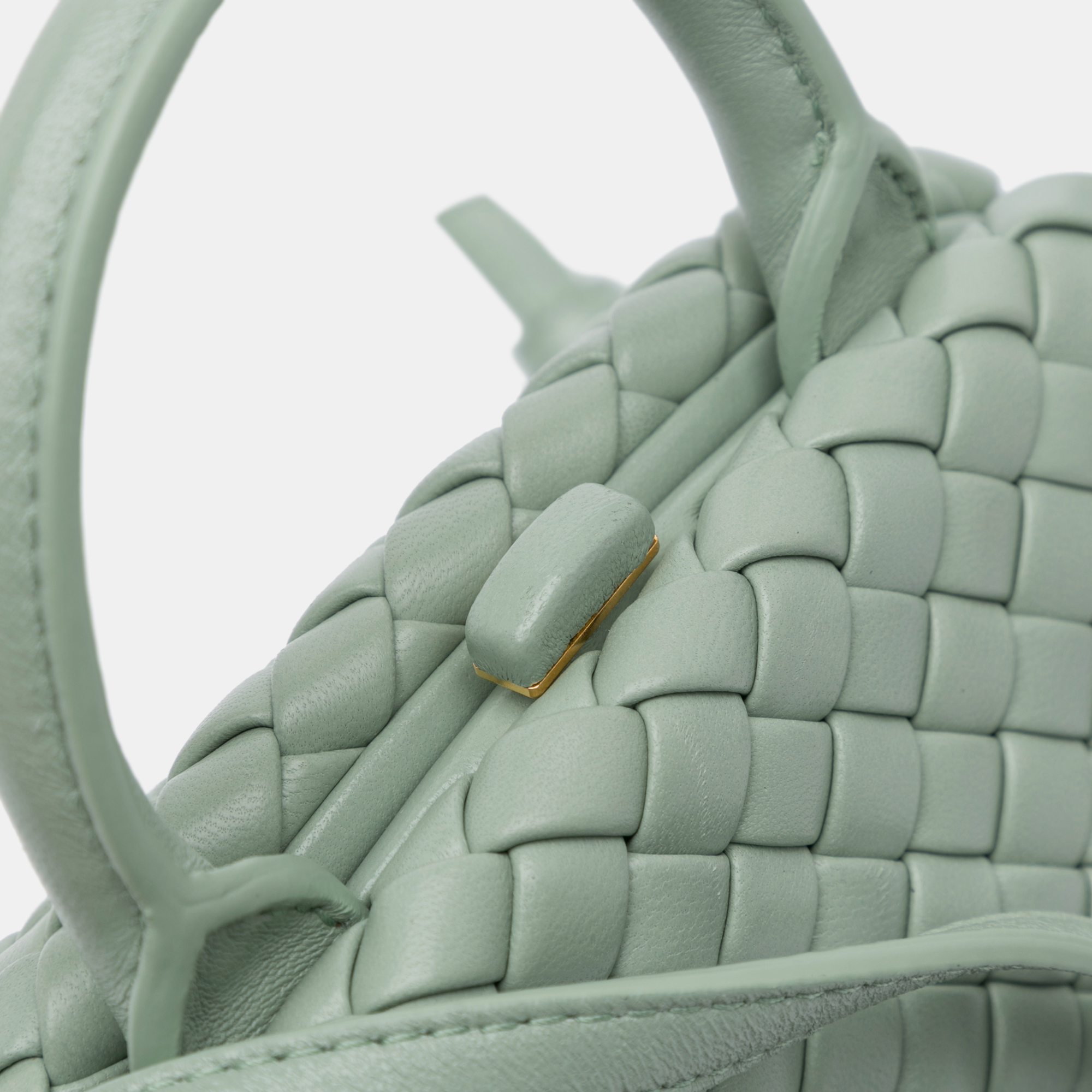 Bottega Veneta Green Mini Nappa Intrecciato Padded The Handle Satchel 