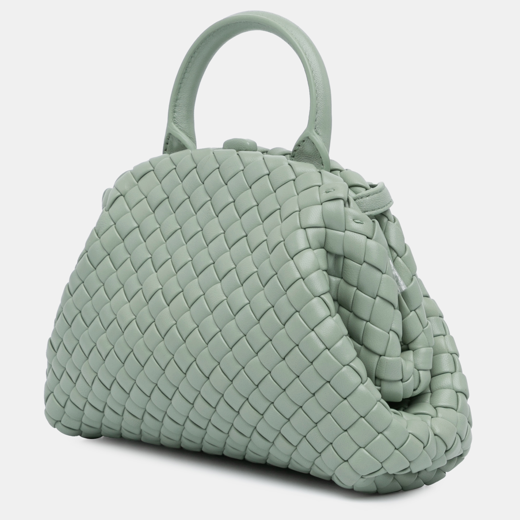 Bottega Veneta Green Mini Nappa Intrecciato Padded The Handle Satchel 