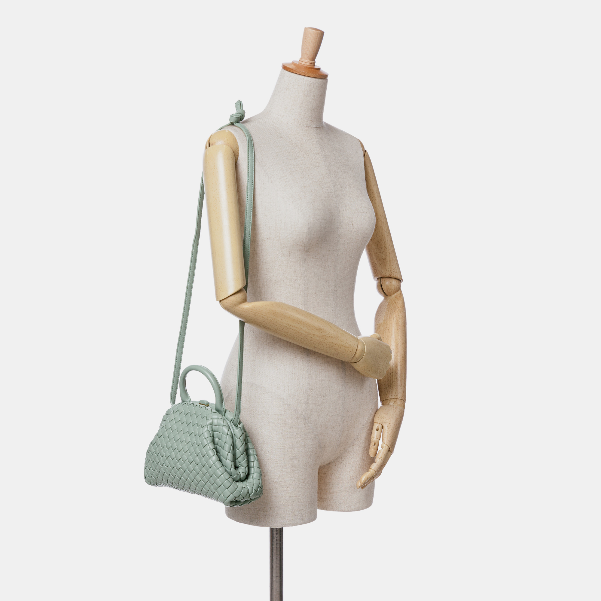 Bottega Veneta Green Mini Nappa Intrecciato Padded The Handle Satchel 