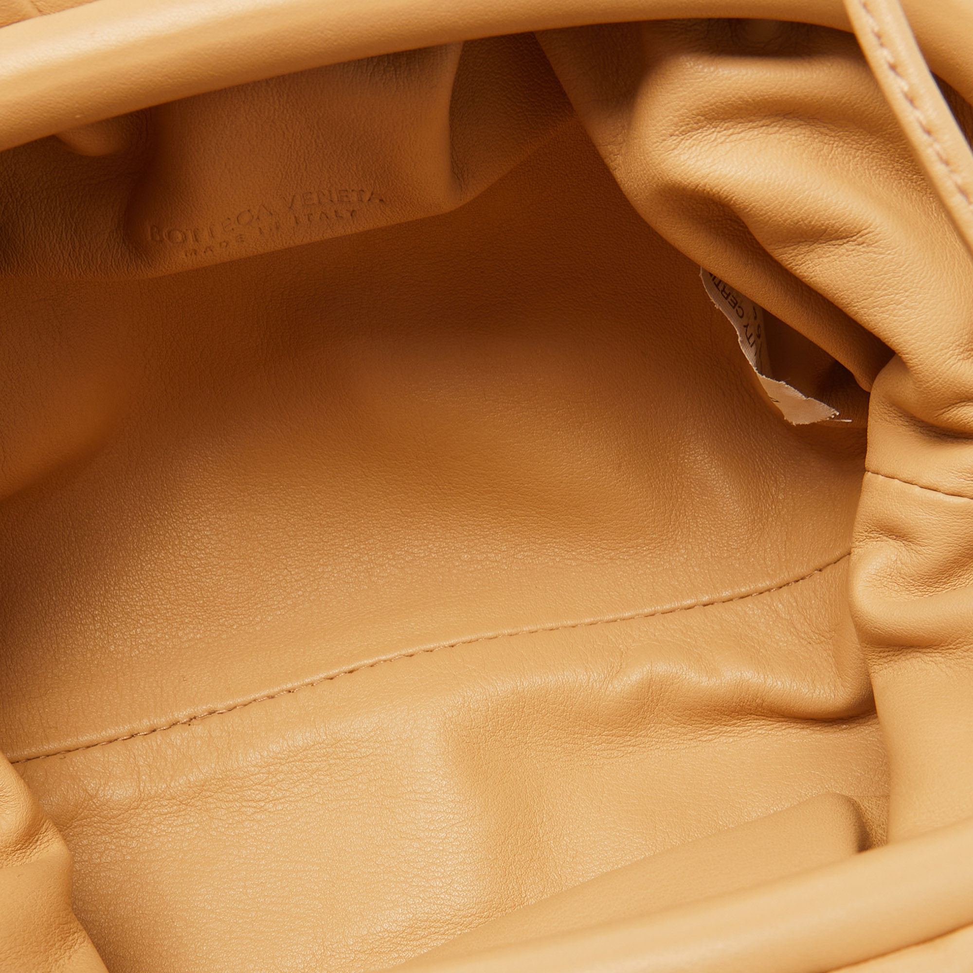 Bottega Veneta Beige Leather Mini Pouch Clutch 