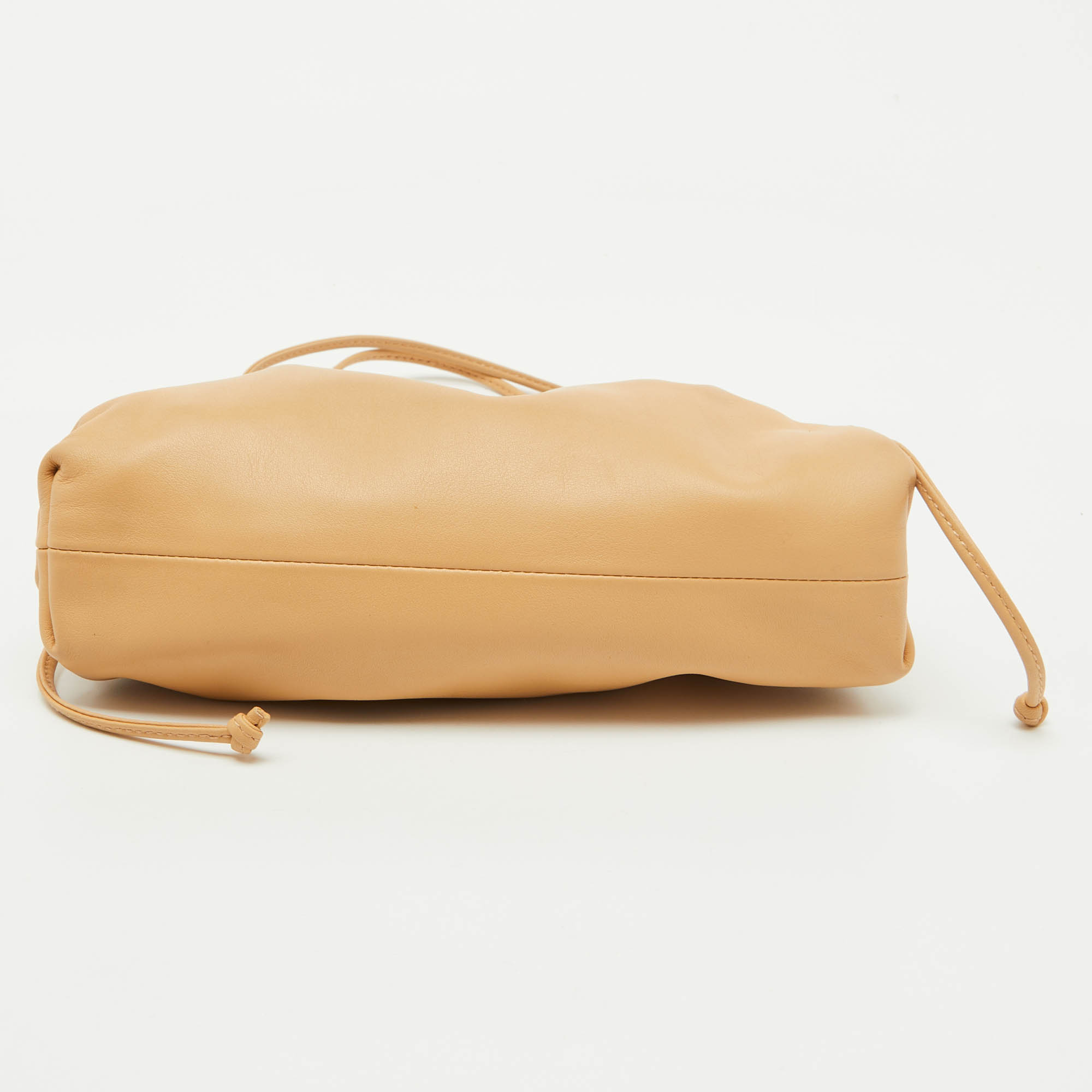 Bottega Veneta Beige Leather Mini Pouch Clutch 