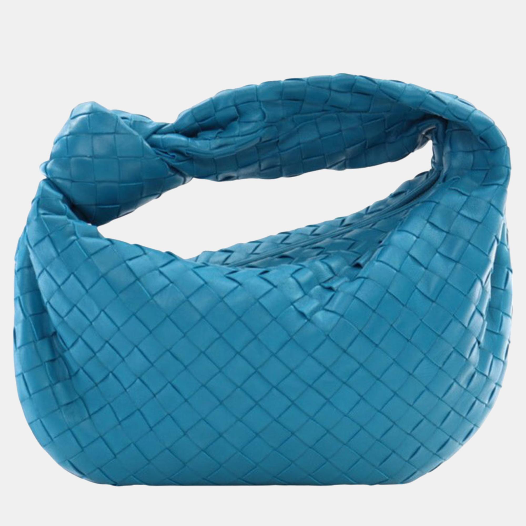 

Bottega Veneta Blue Teen Nappa Intrecciato Jodie