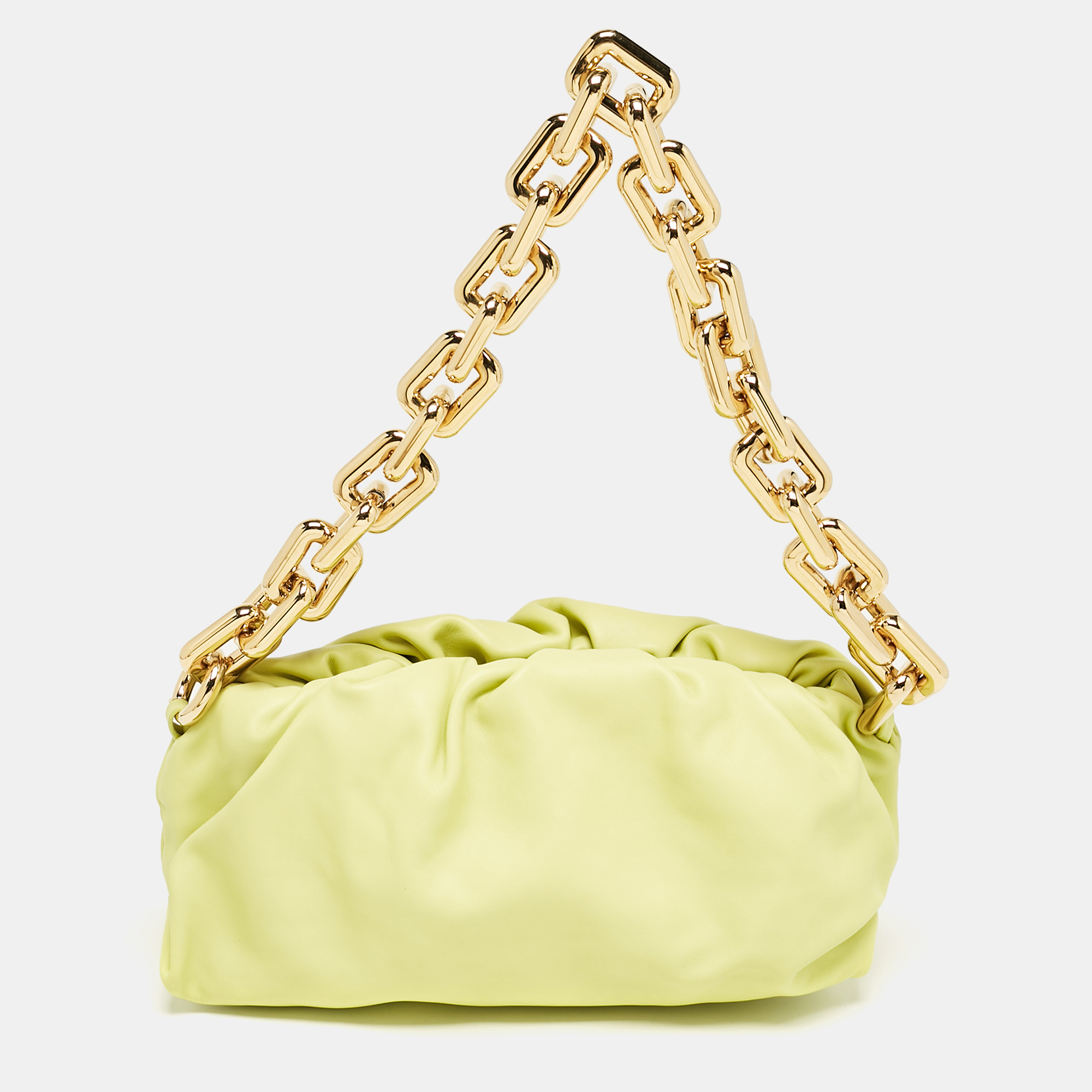 

Bottega Veneta Light Green Leather The Chain Pouch Bag