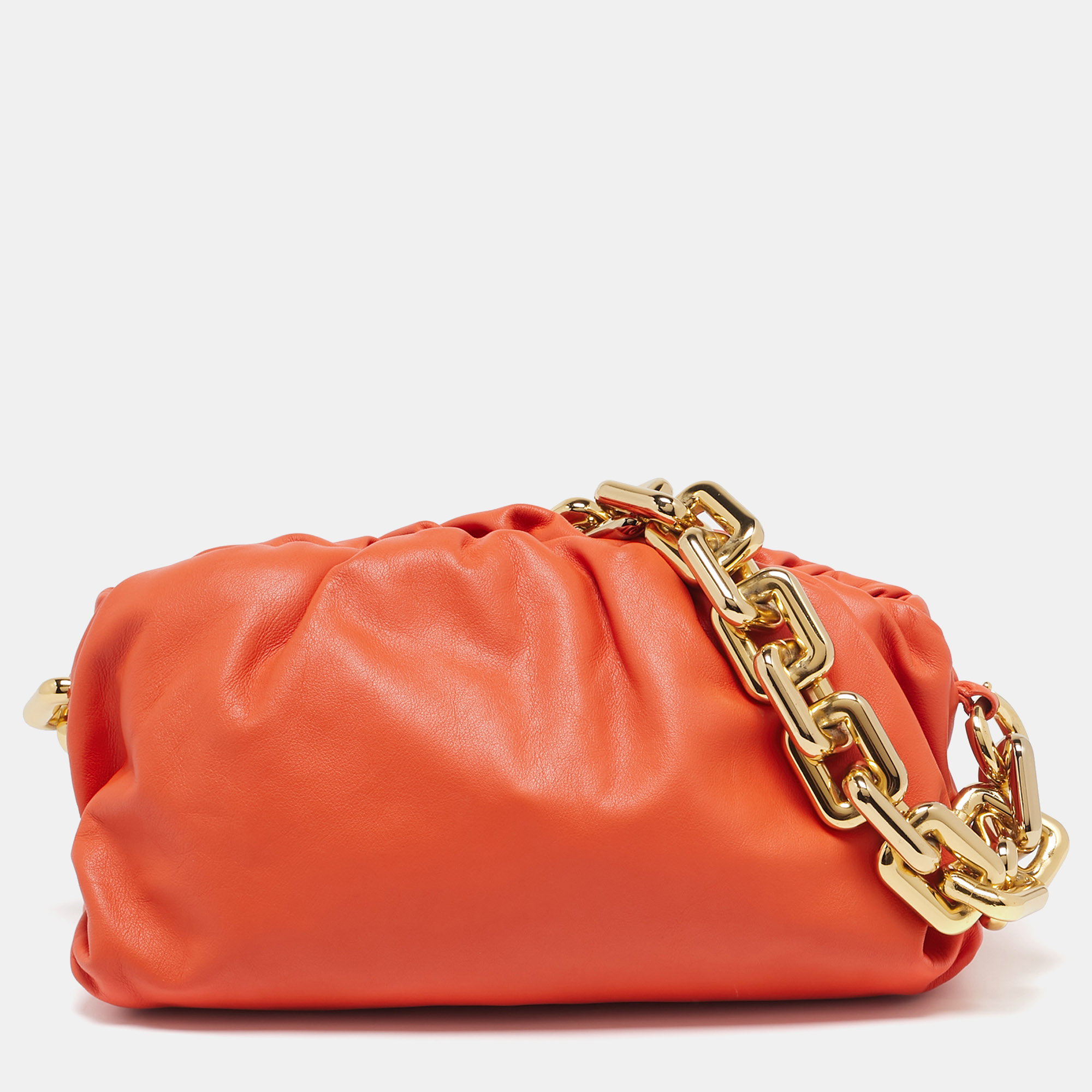 

Bottega Veneta Orange Leather The Chain Pouch Bag