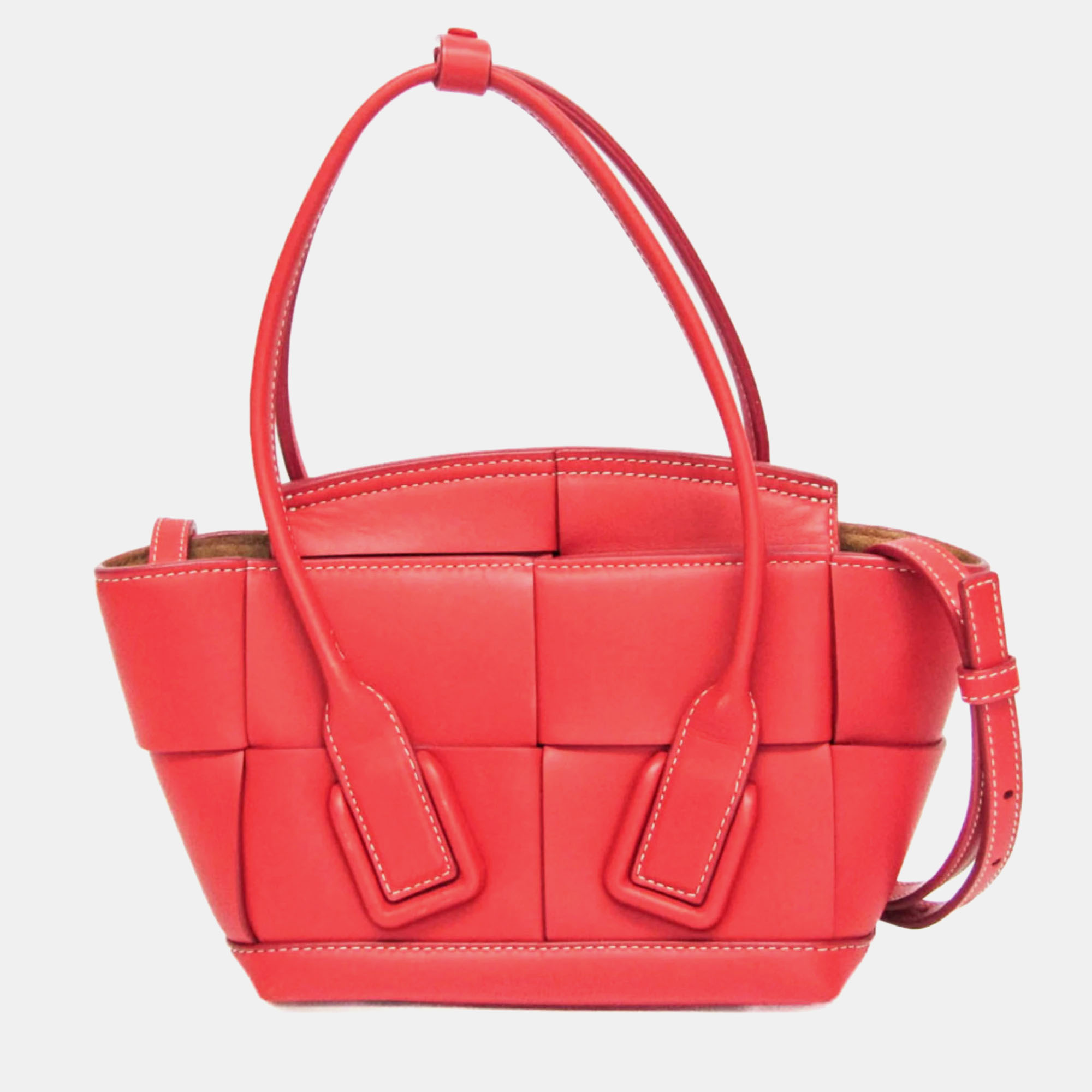 

Bottega Veneta Red Leather Mini The Arco Handbag