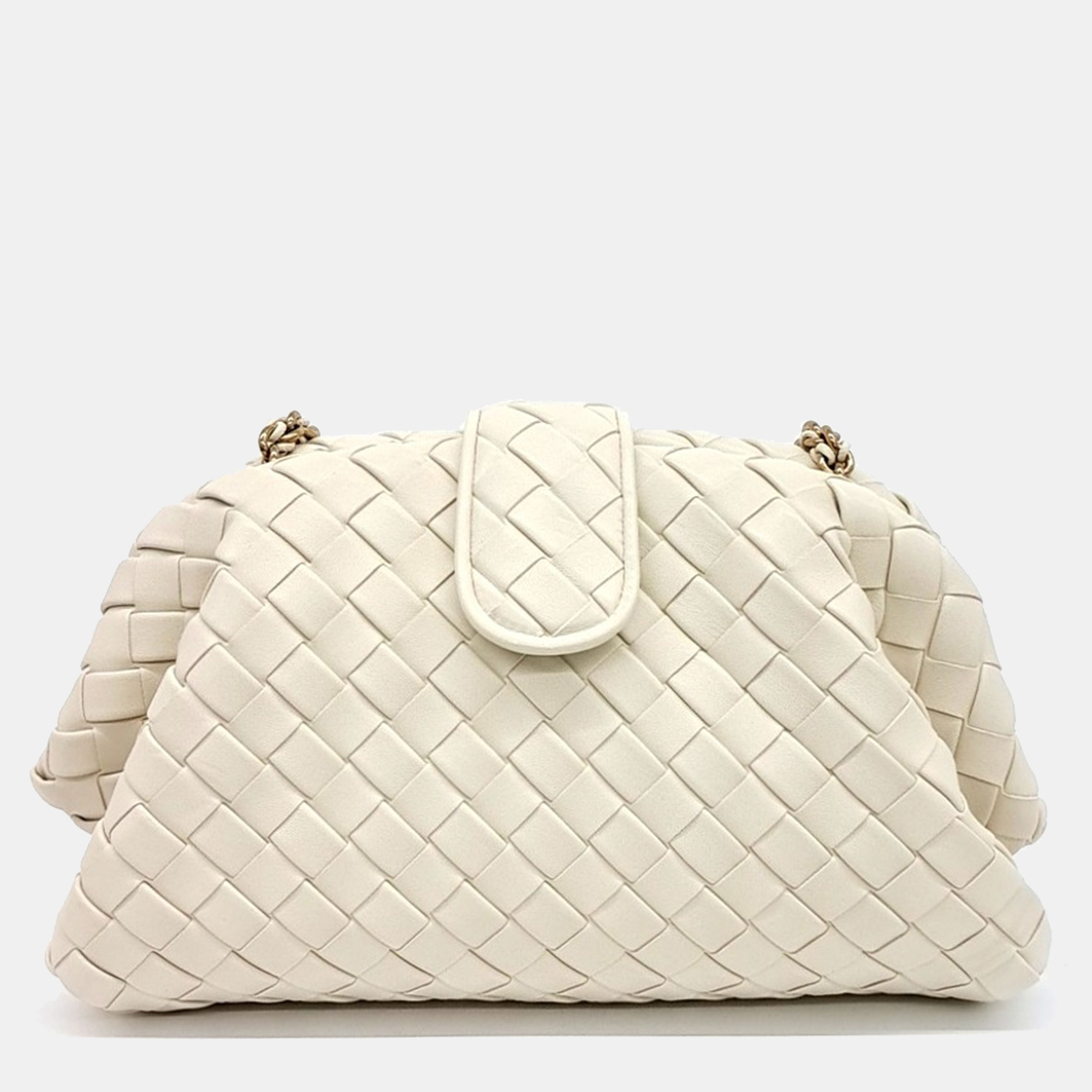 

Bottega Veneta White Leather Loren 1980 Clutch Bag