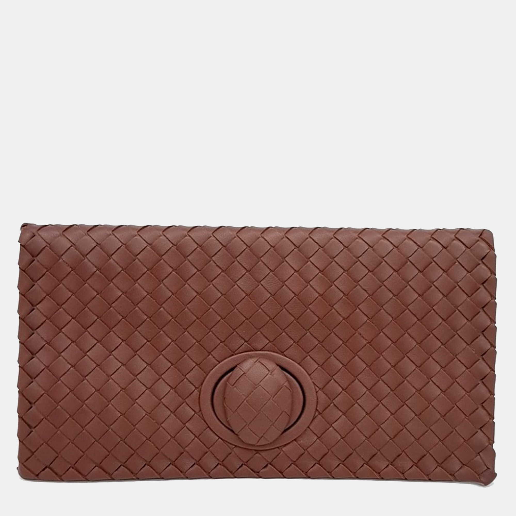 

Bottega Veneta Brown Leather Mesh Clutch