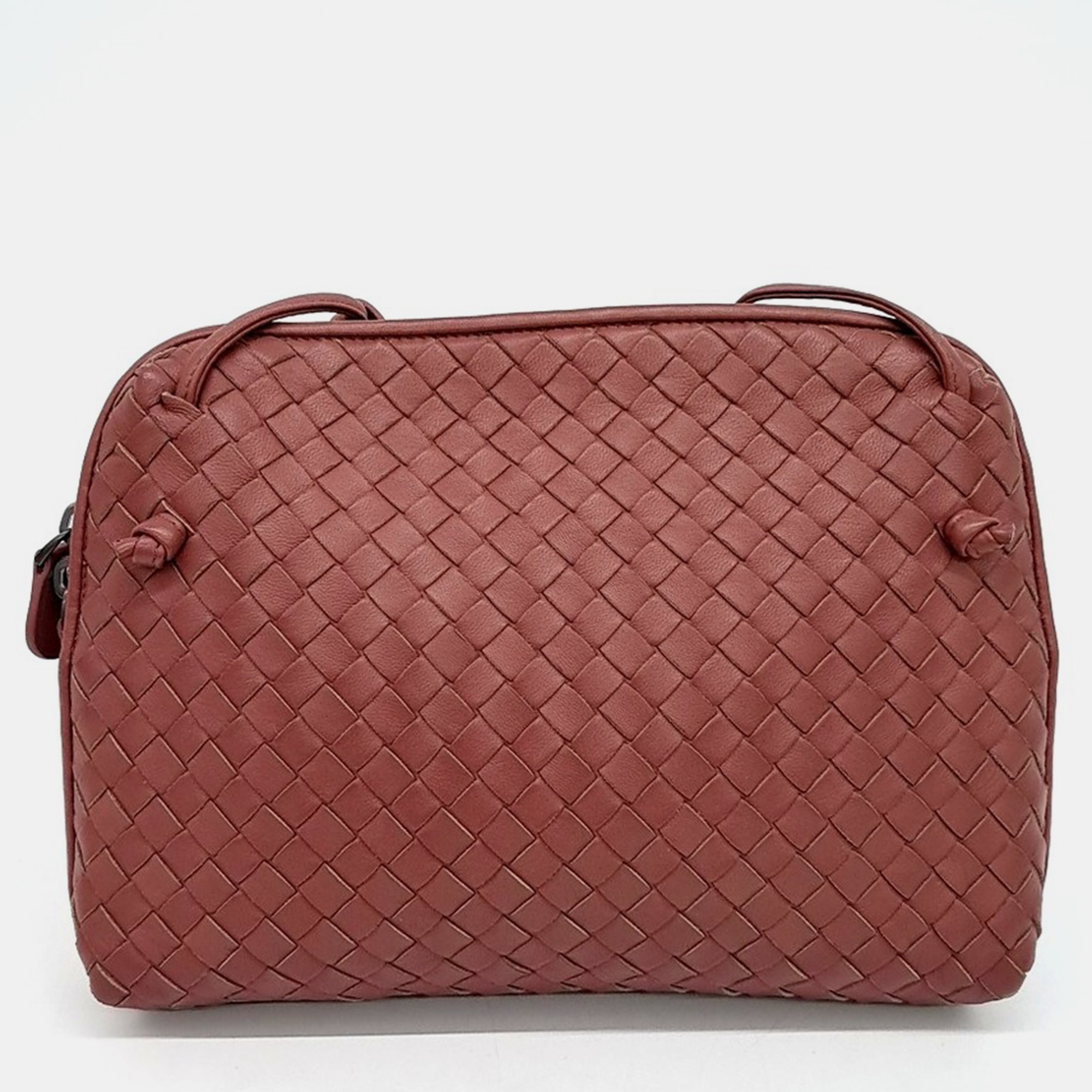 

Bottega Veneta Brown Leather Mesh Crossbody Bag