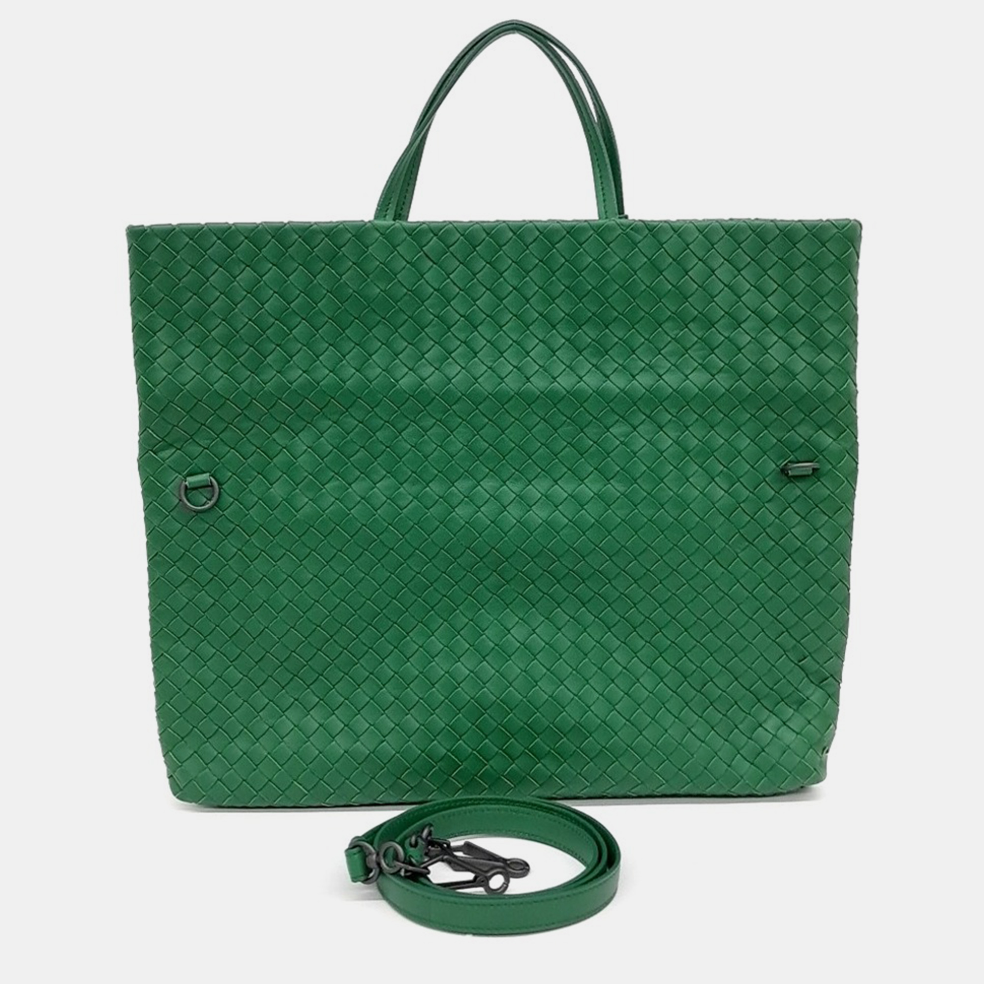 

Bottega Veneta Green Leather Mesh Tote And Shoulder Bag