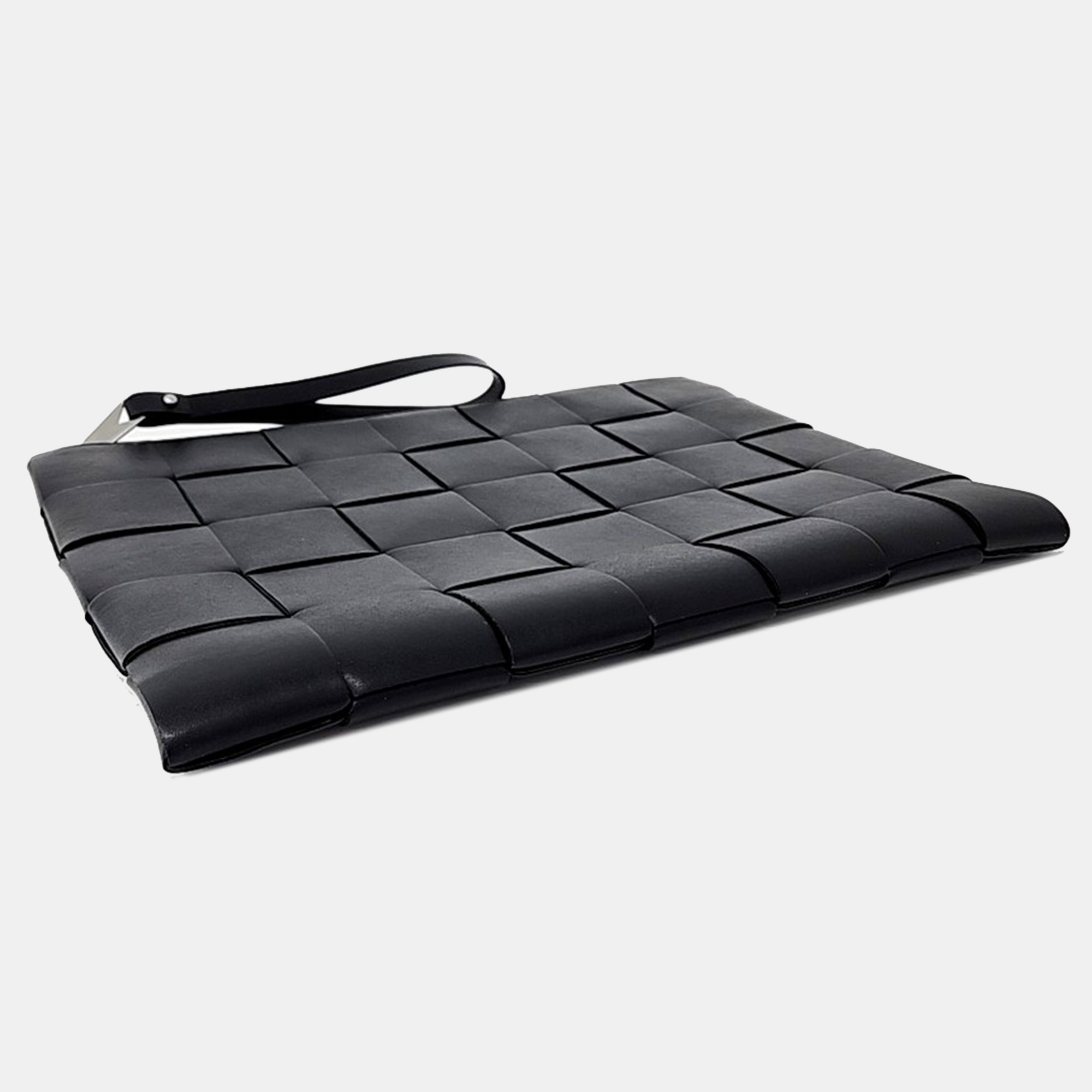 Bottega Veneta Black Leather Mesh Clutch 