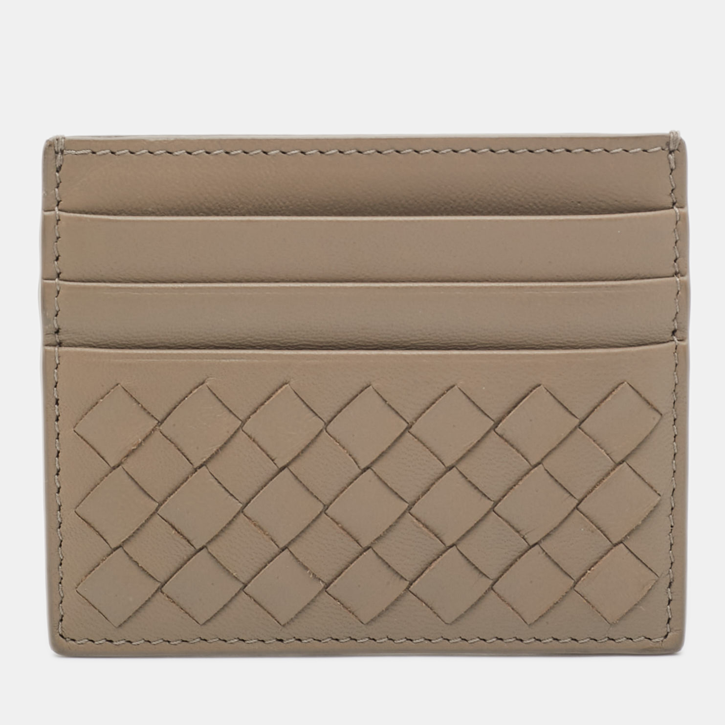 

Bottega Veneta Beige Intrecciato Leather Card Holder