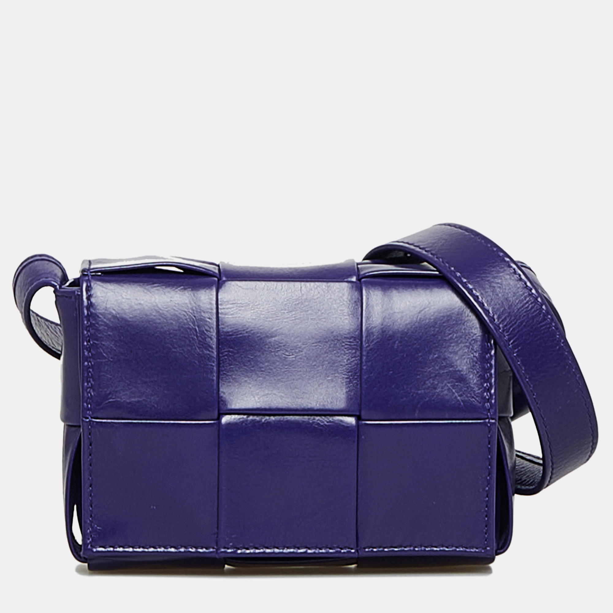 

Bottega Veneta Purple Candy Nappa Intrecciato Cassette Crossbody Bag, Blue