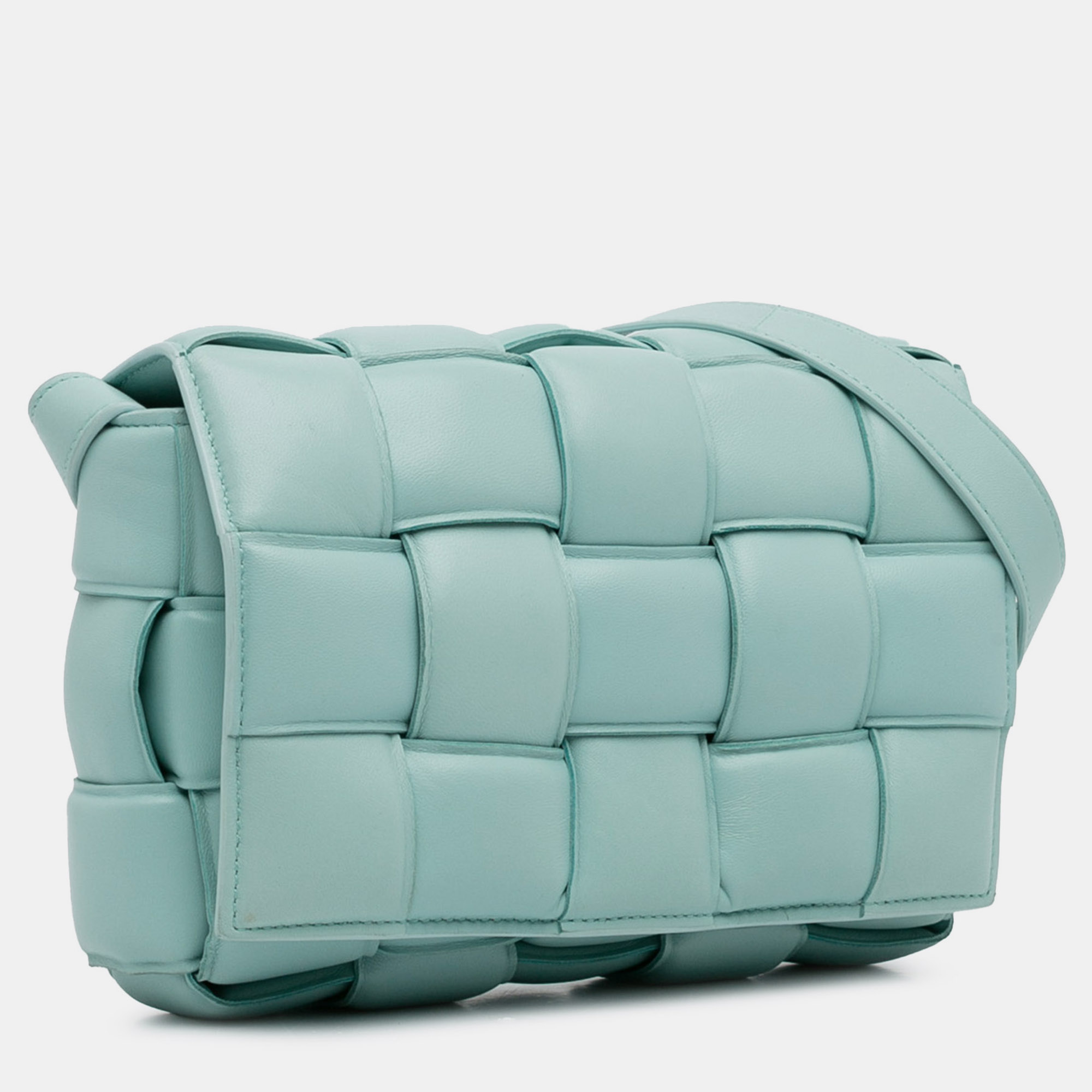 Bottega Veneta Blue Nappa Intrecciato Padded Cassette Crossbody Bag 