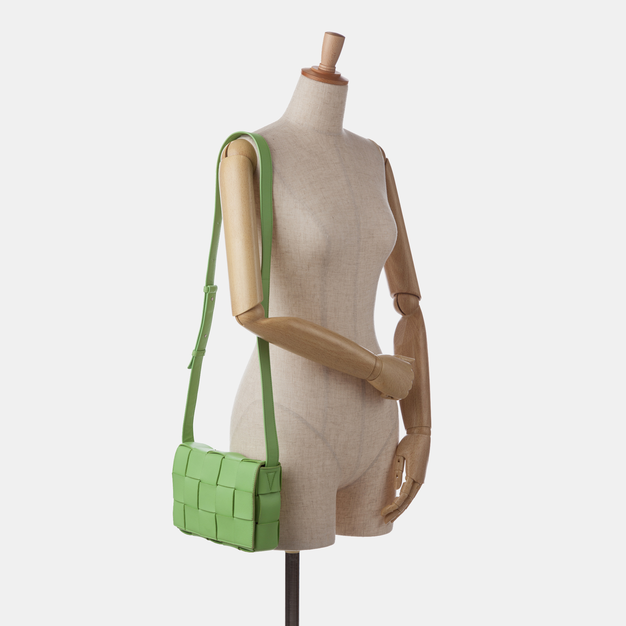 Bottega Veneta Green Nappa Intrecciato Cassette Crossbody 