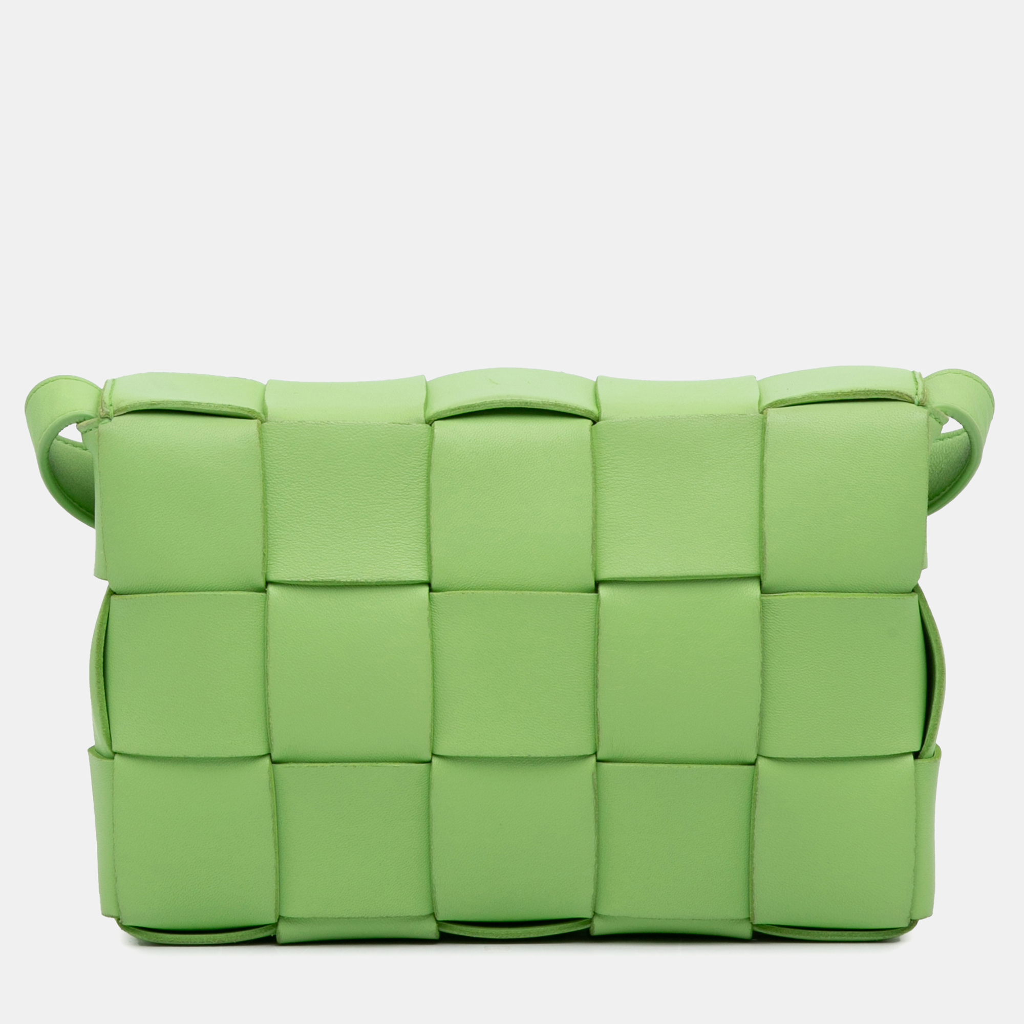 Bottega Veneta Green Nappa Intrecciato Cassette Crossbody 