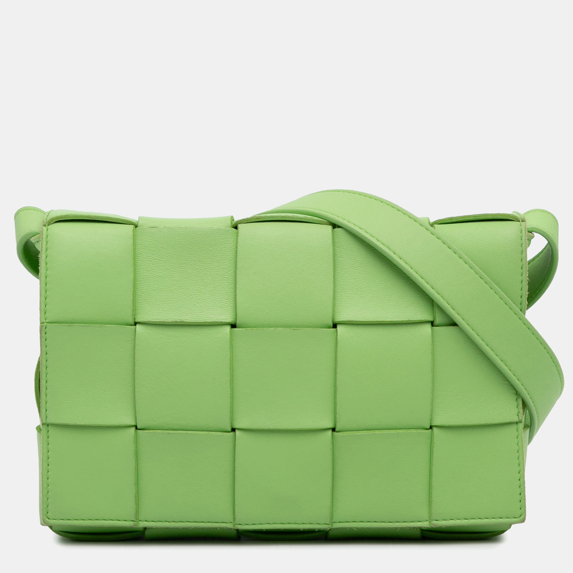 

Bottega Veneta Green Nappa Intrecciato Cassette Crossbody