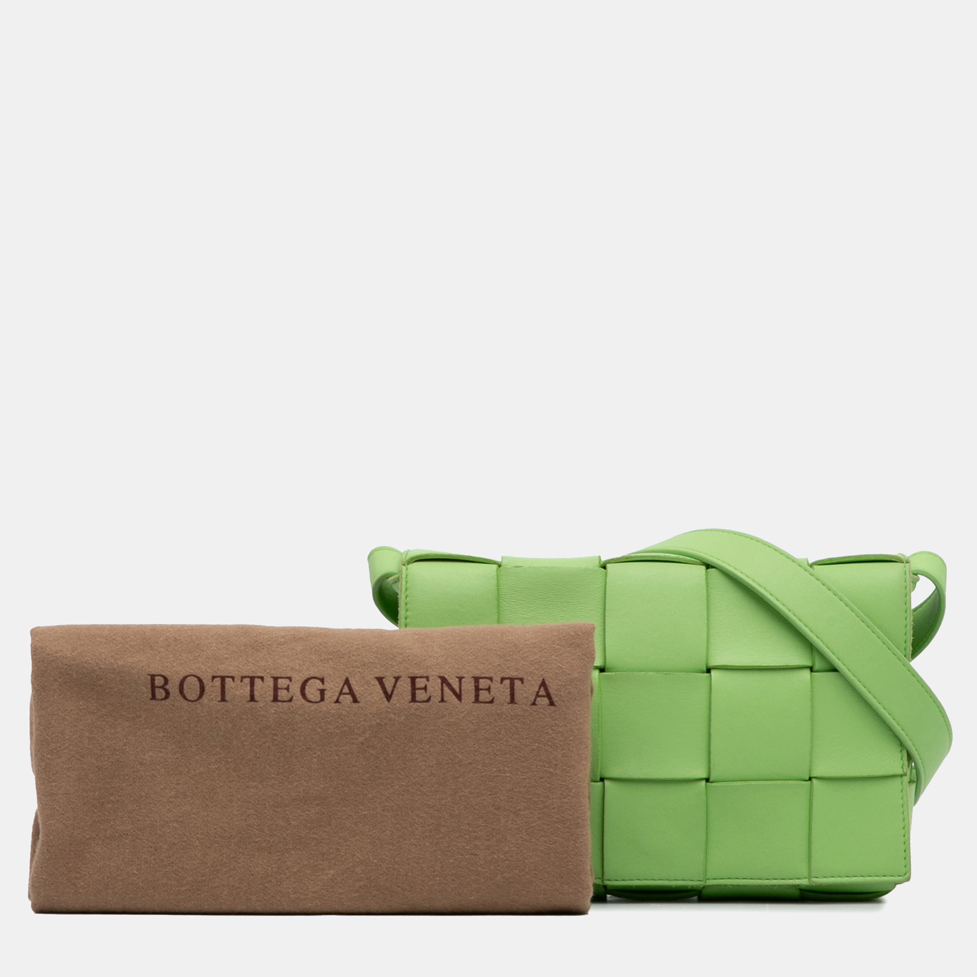 Bottega Veneta Green Nappa Intrecciato Cassette Crossbody 
