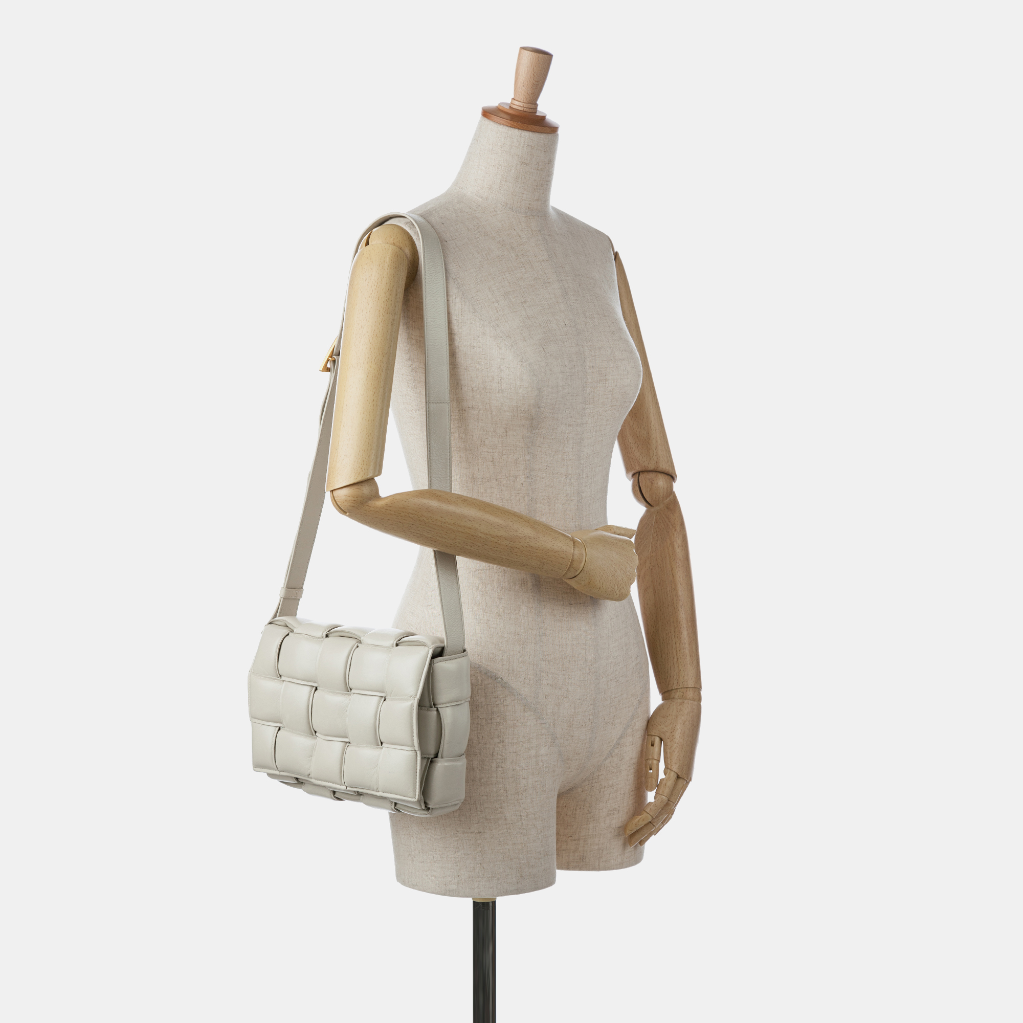 Bottega Veneta White Nappa Intrecciato Padded Cassette Crossbody 