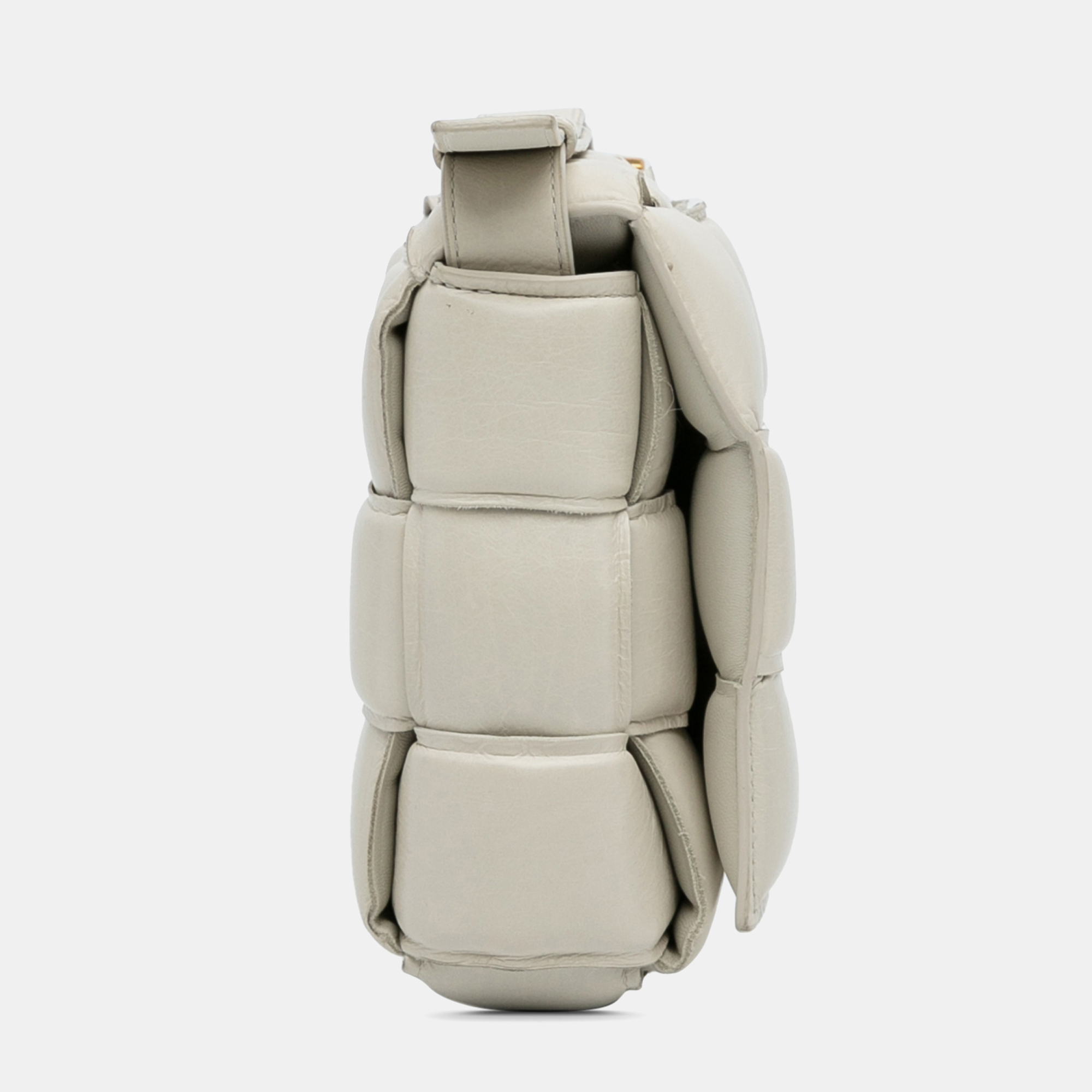 Bottega Veneta White Nappa Intrecciato Padded Cassette Crossbody 
