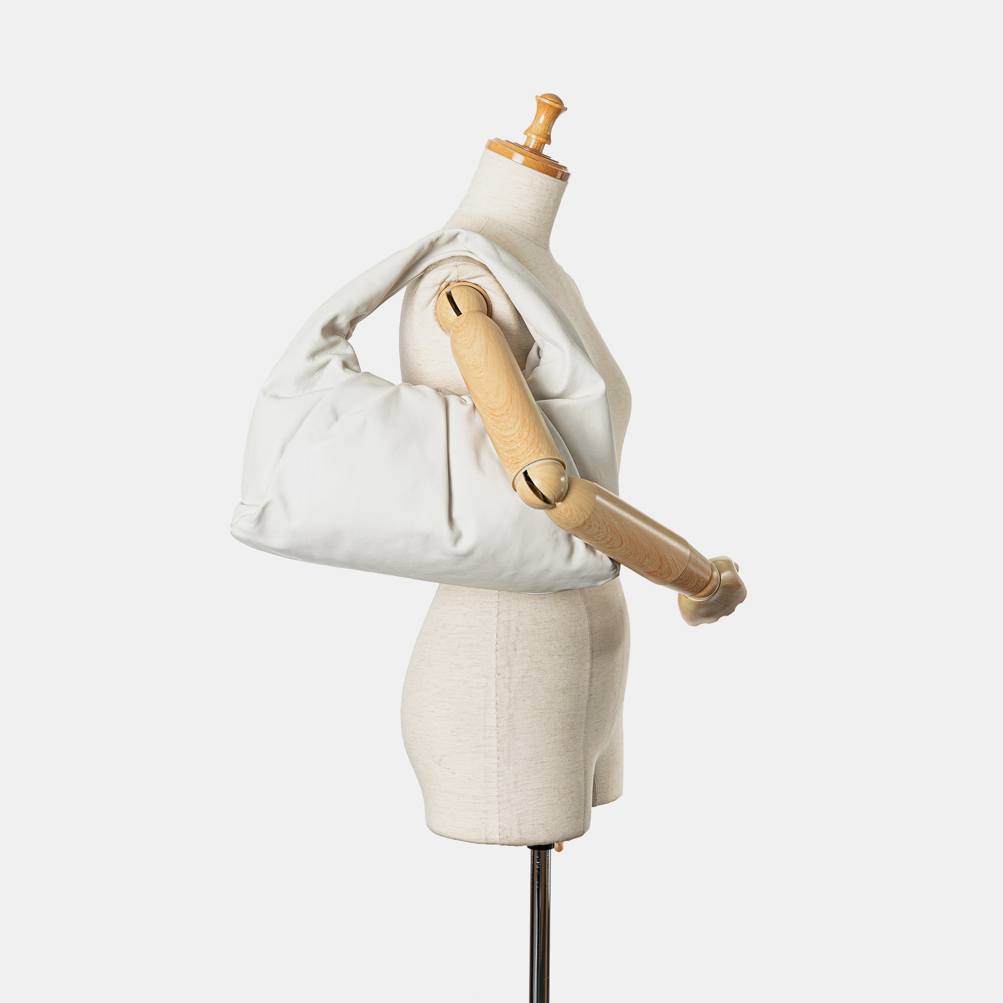 Bottega Veneta White Lambskin The Shoulder Pouch 