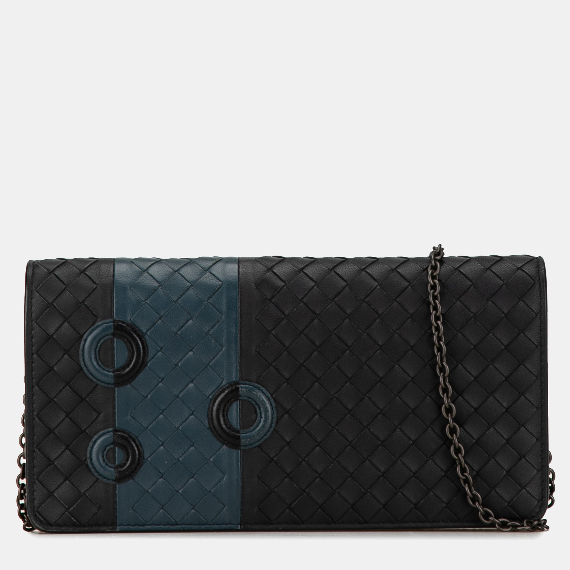 

Bottega Veneta Black Intrecciato Wallet On Chain