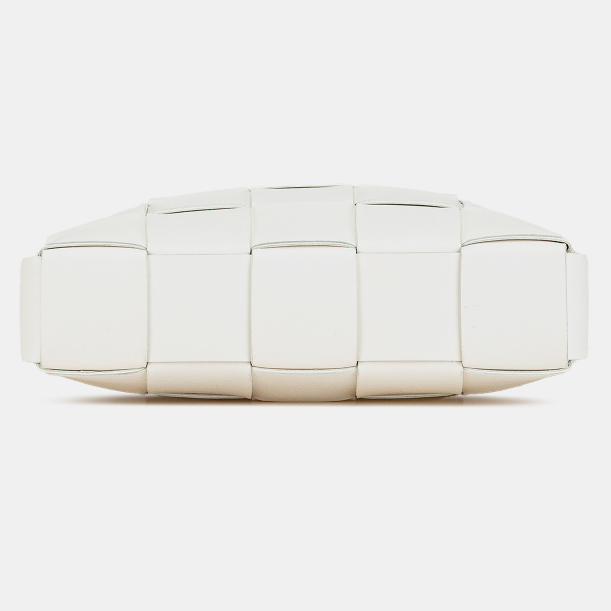 Bottega Veneta White Nappa Intrecciato Cassette Messenger 