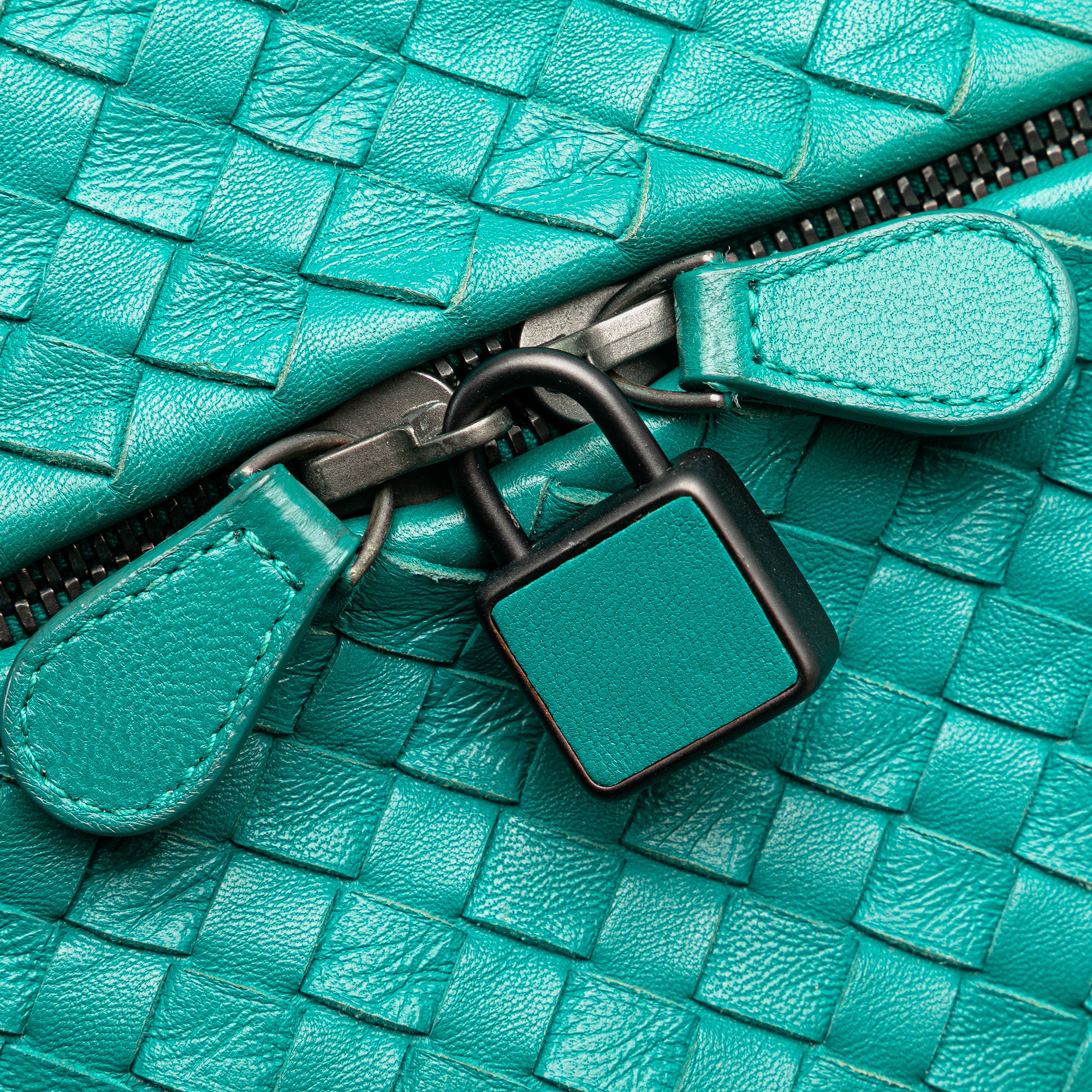 Bottega Veneta Blue Nappa Intrecciato Cube Shoulder Bag 