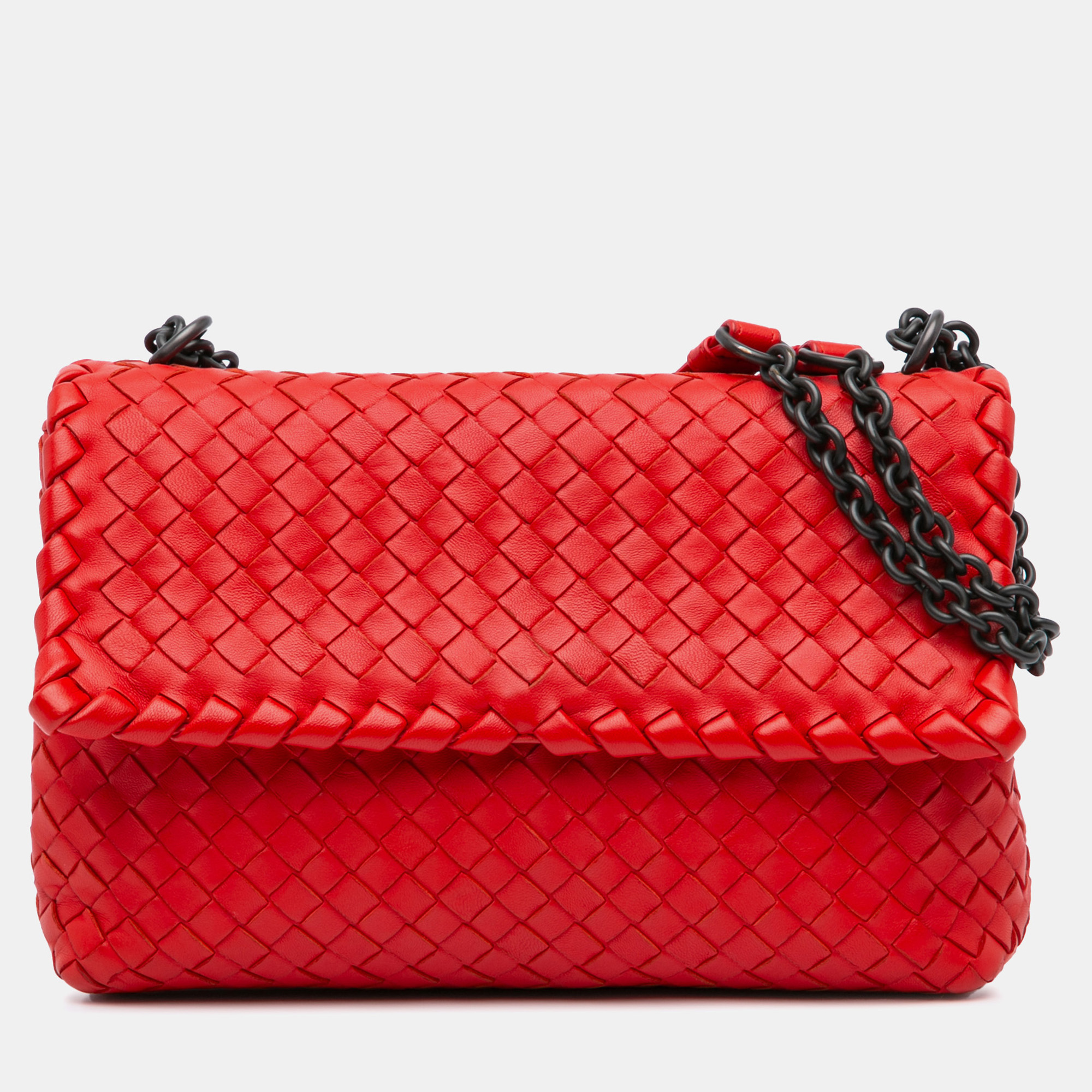 

Bottega Veneta Red Small Nappa Intrecciato Olimpia