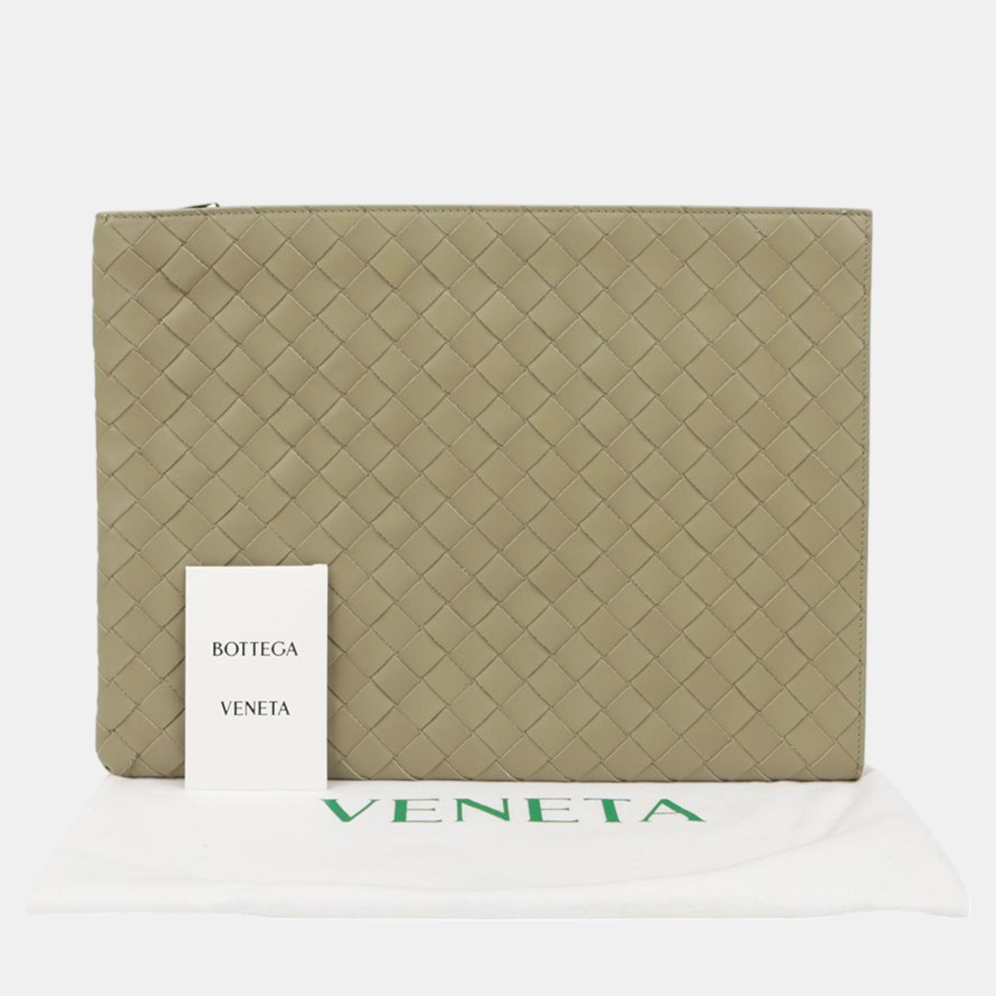 Bottega Veneta Intrecciato Half Zipper Pouch 
