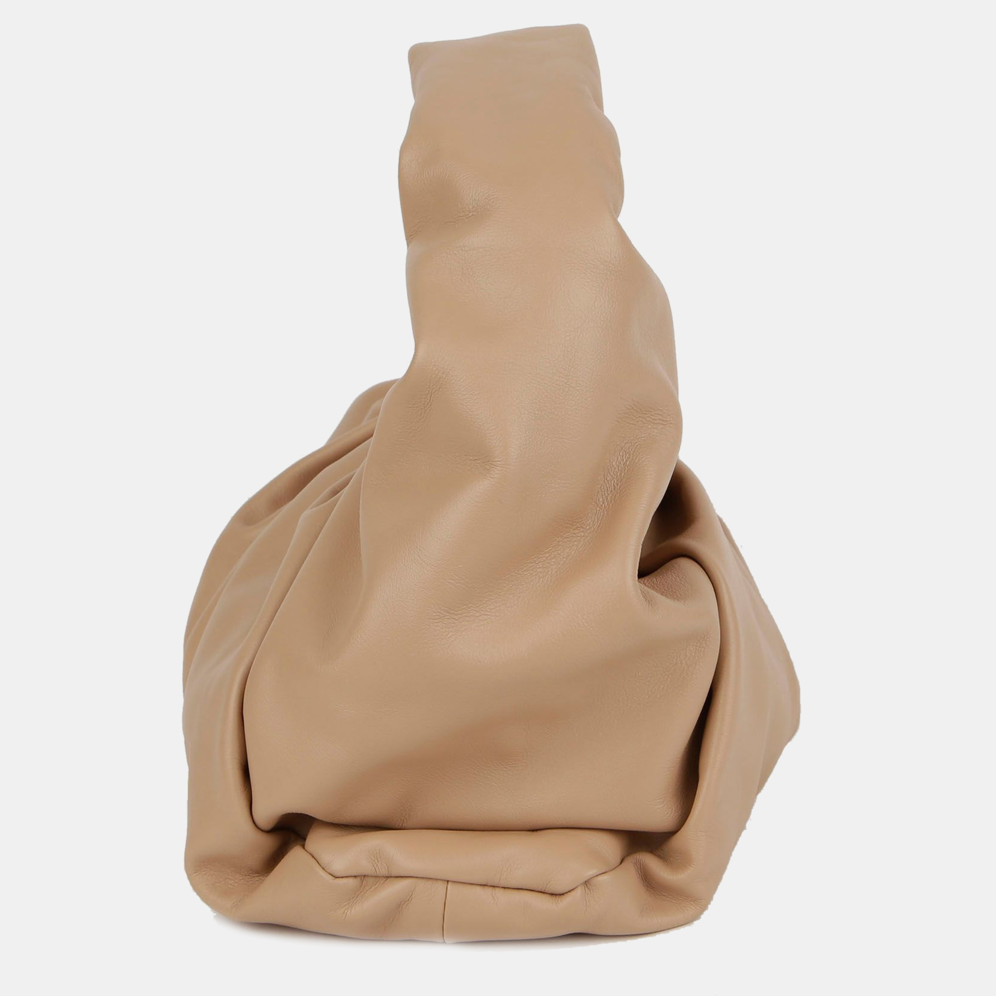 Bottega Veneta Beige Leather Shirring Shoulder Pouch Bag 
