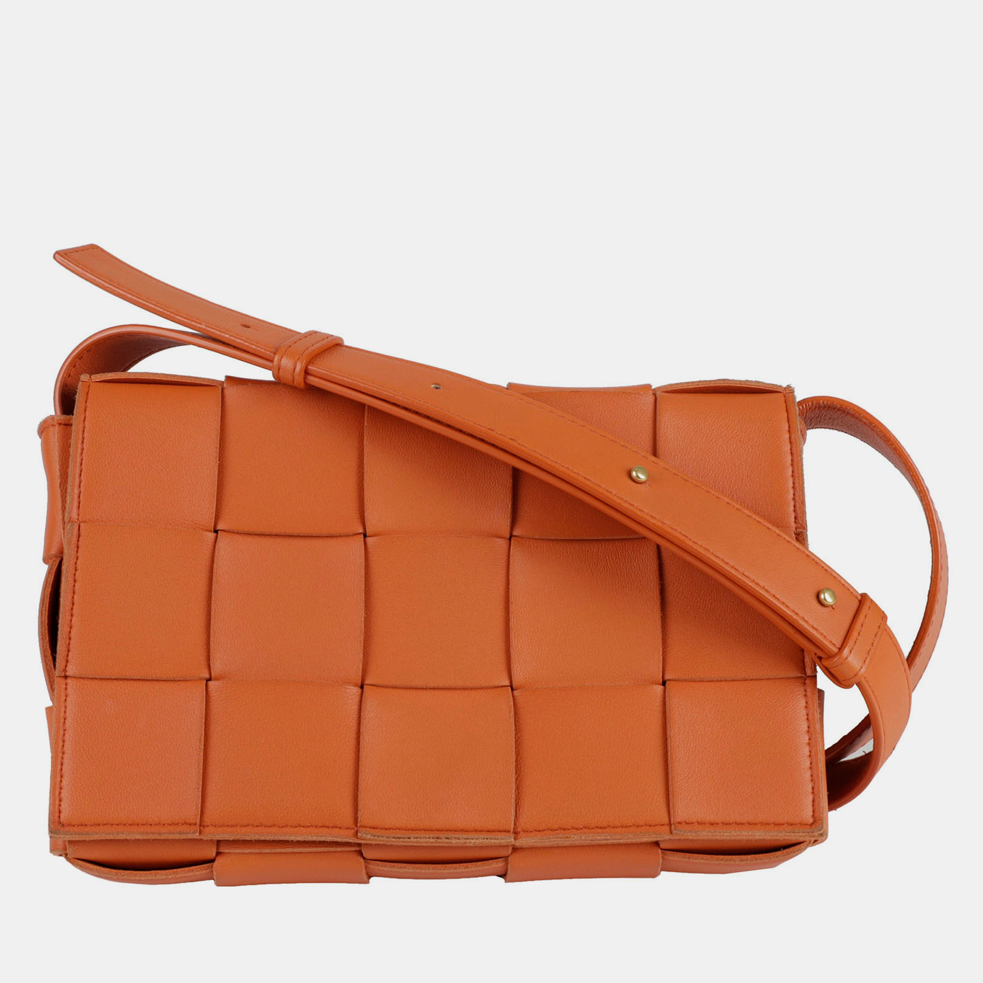 

Bottega Veneta Orange Leather Classic Cassette Crossbag