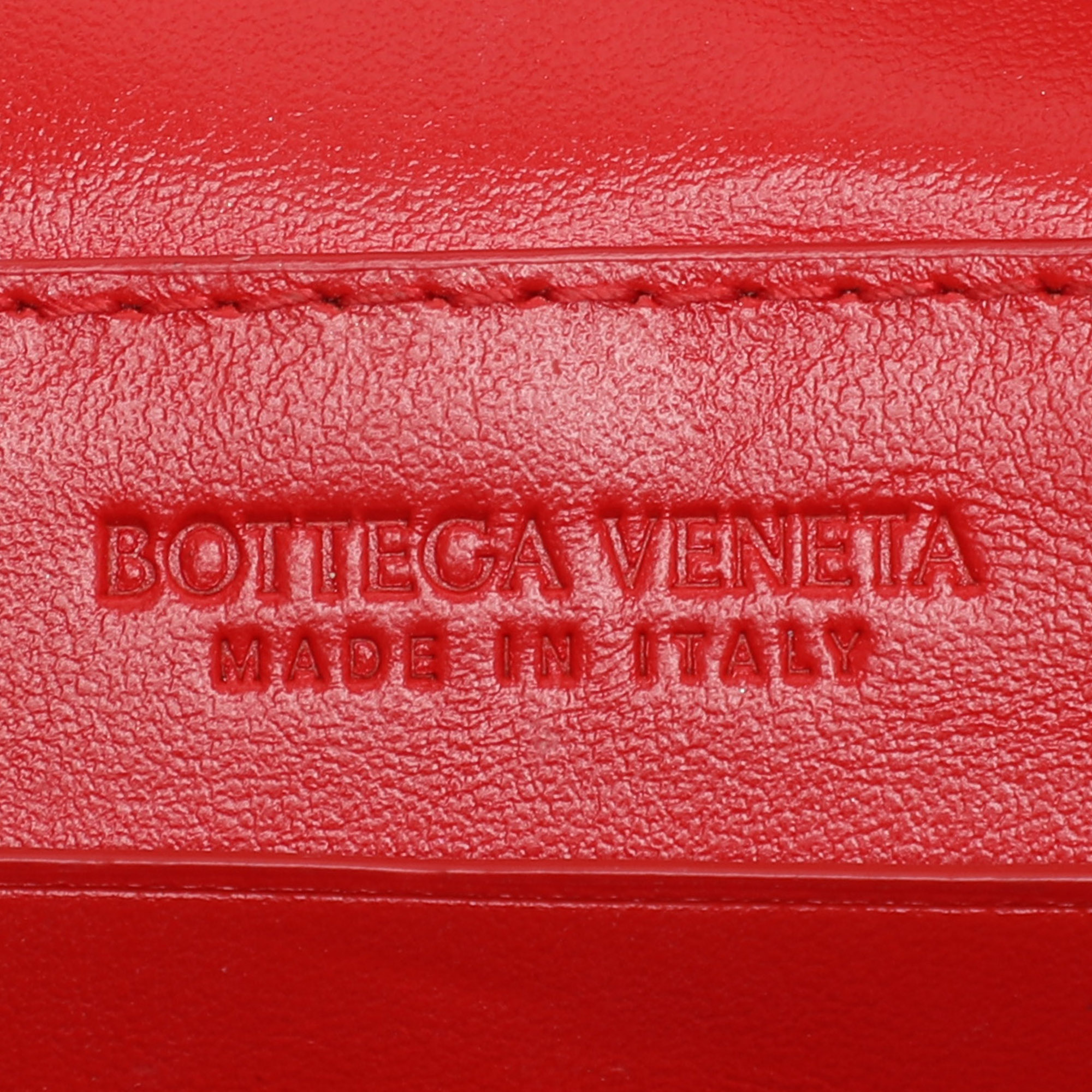 Bottega Veneta Red Intrecciato Leather Zip Pouch 