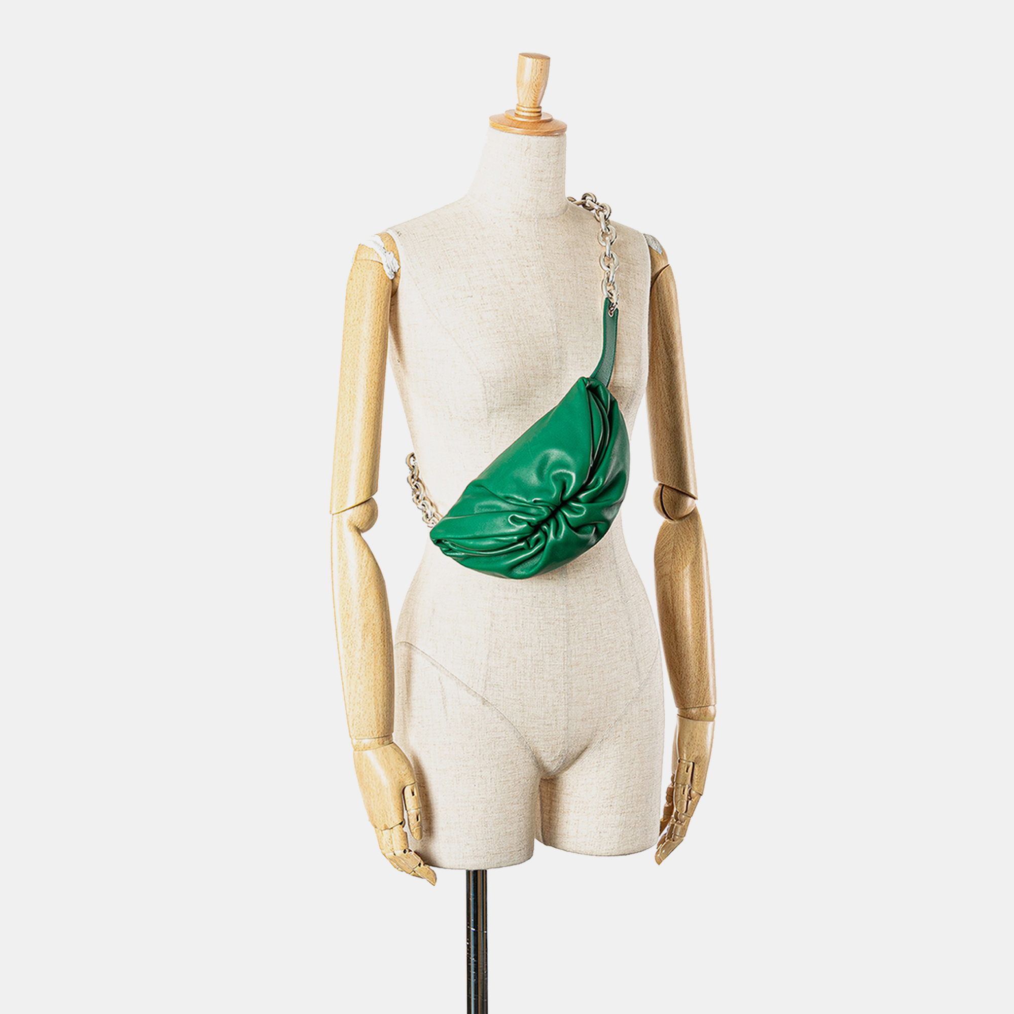 Bottega Veneta Green Lambskin Belt Chain Pouch 