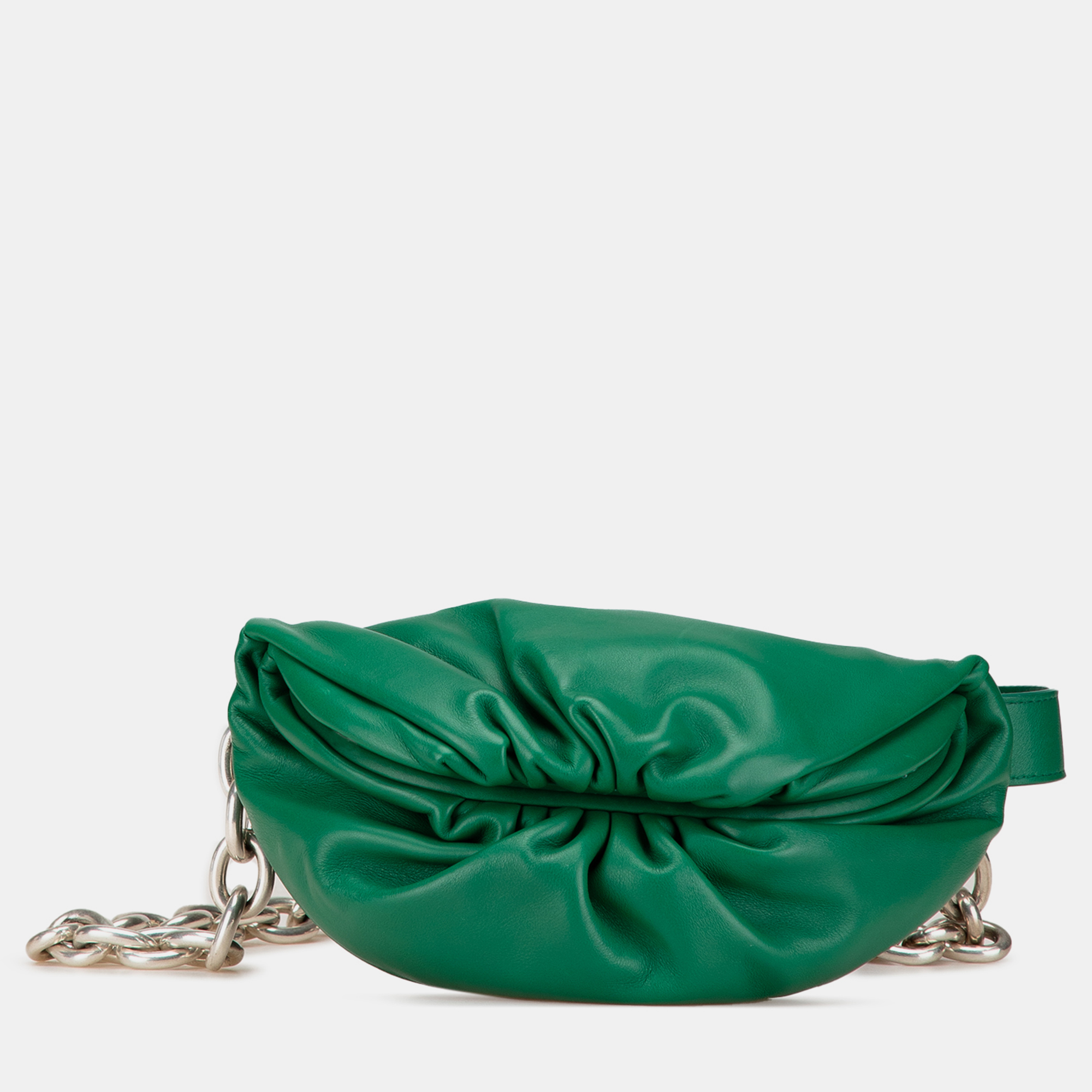 

Bottega Veneta Green Lambskin Belt Chain Pouch