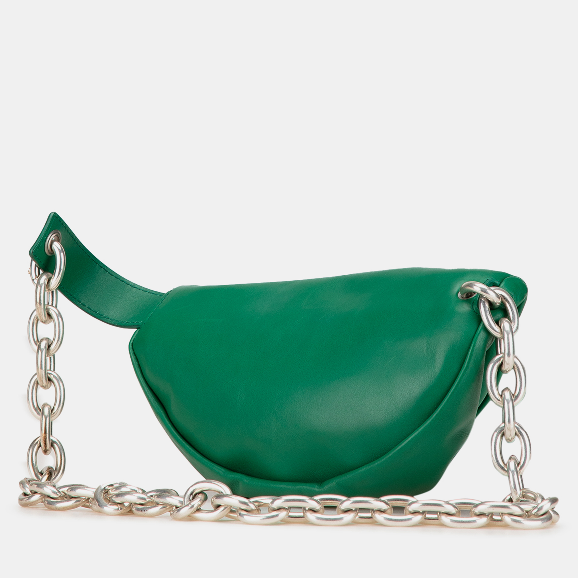Bottega Veneta Green Lambskin Belt Chain Pouch 