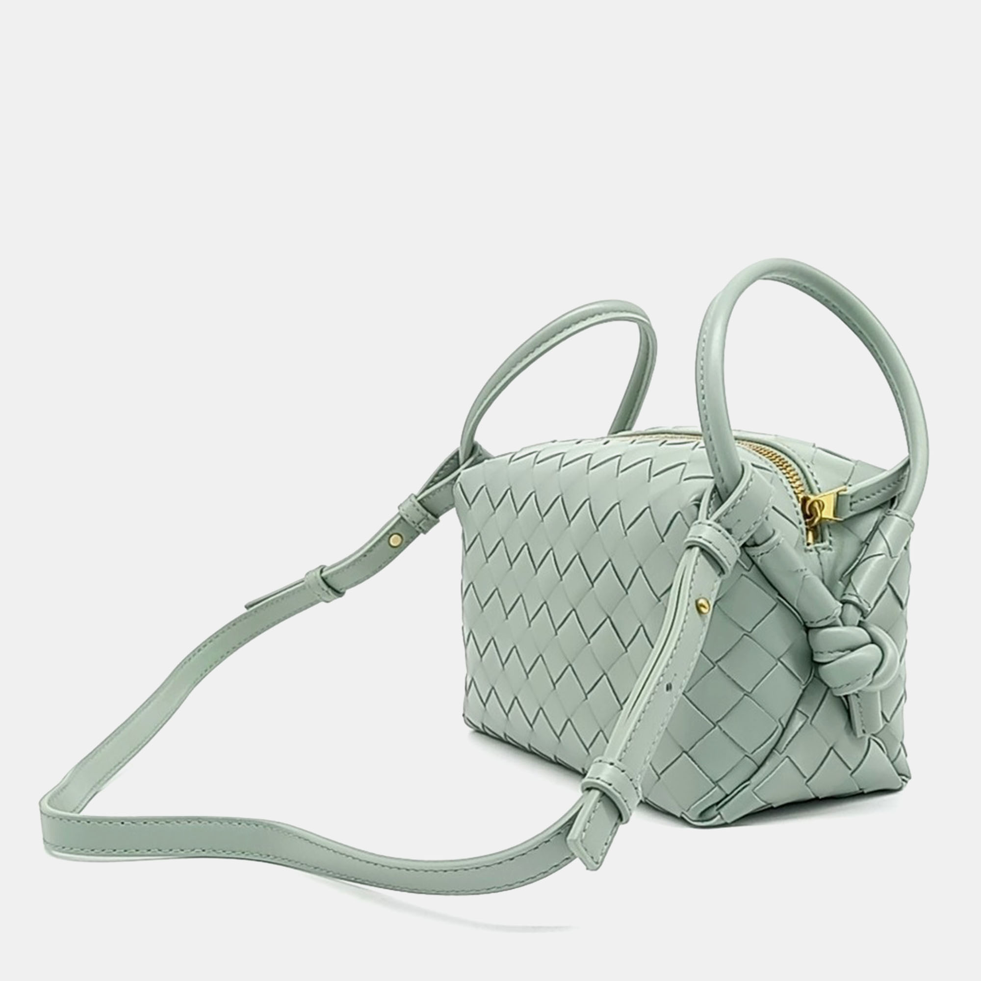Bottega Veneta Green Leather Handle Loop Bag 