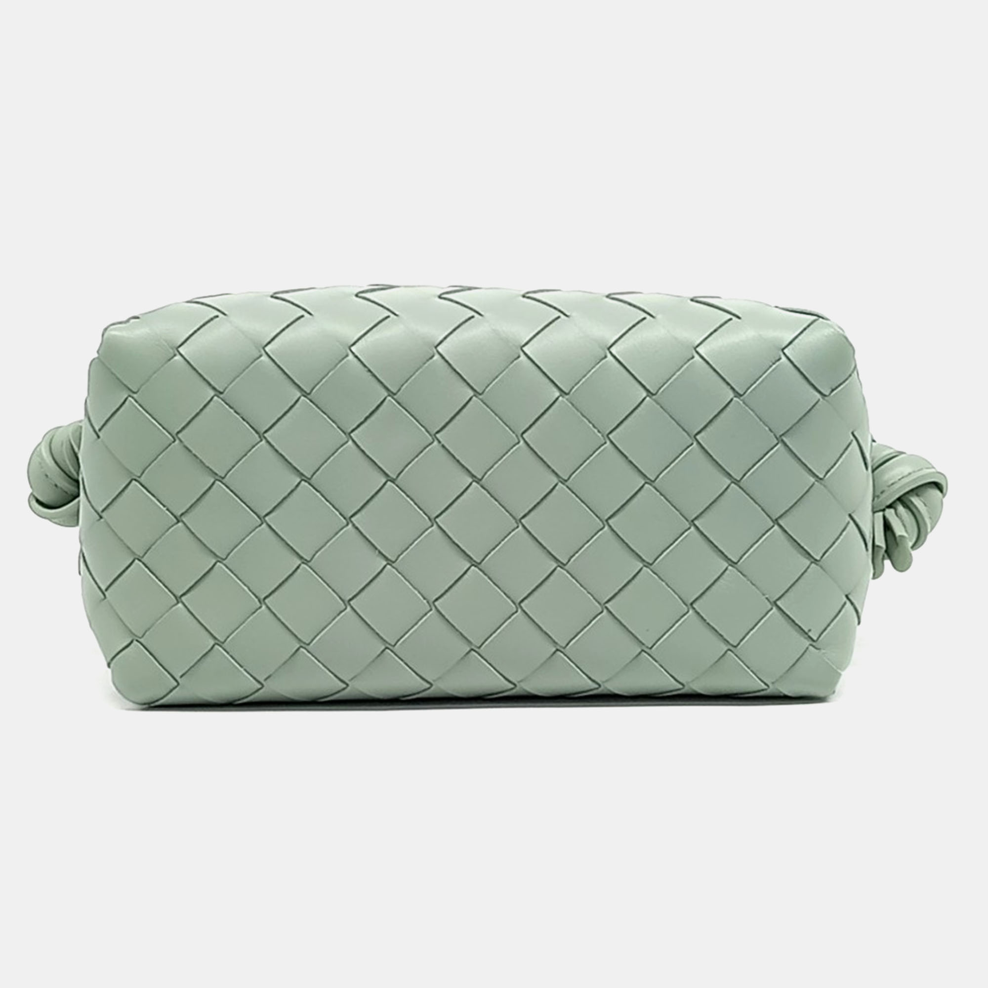 Bottega Veneta Green Leather Handle Loop Bag 