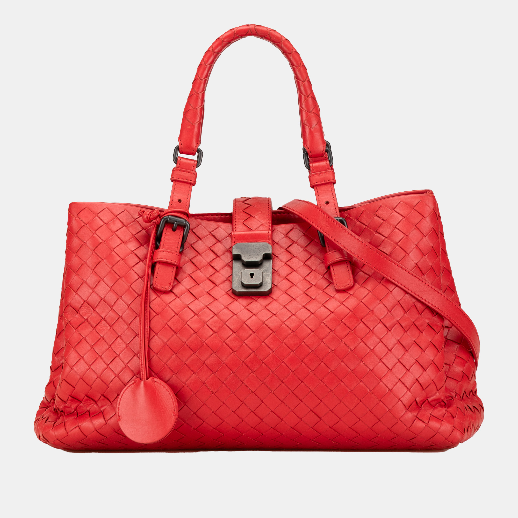 

Bottega Veneta Red Small Intrecciato Roma