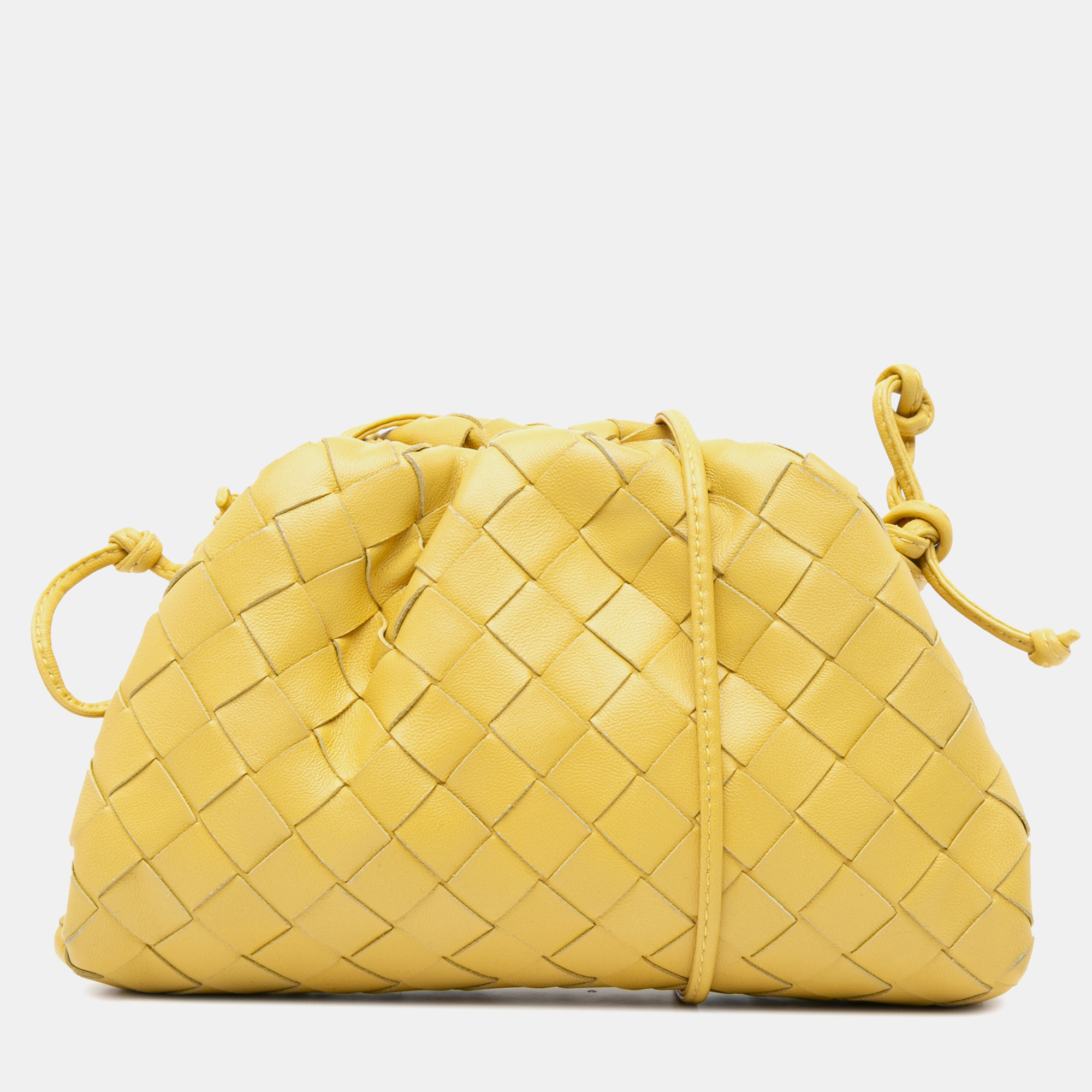 

Bottega Veneta Yellow Intrecciato The Mini Pouch Bag