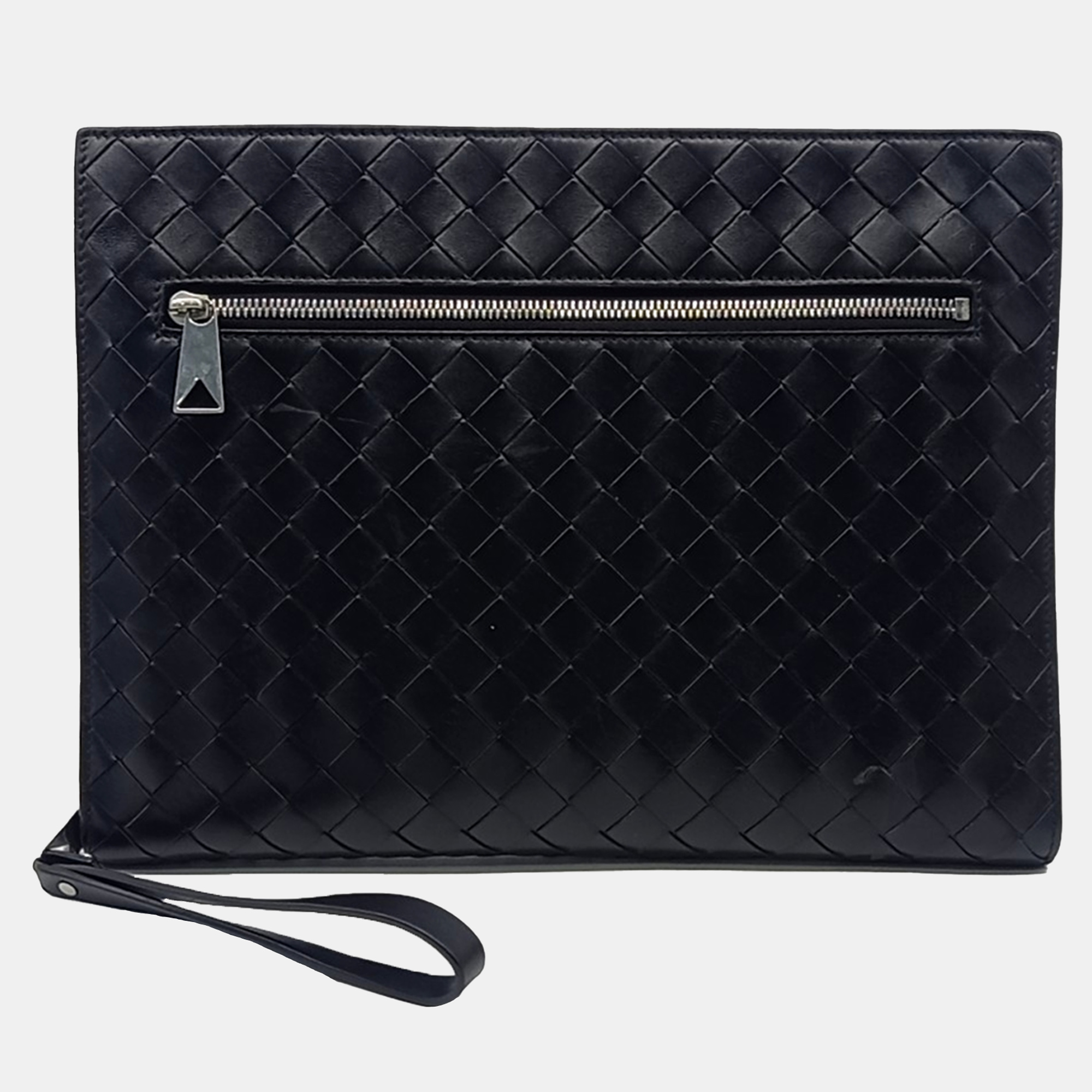 

Bottega Veneta Black Leather mesh clutch bag