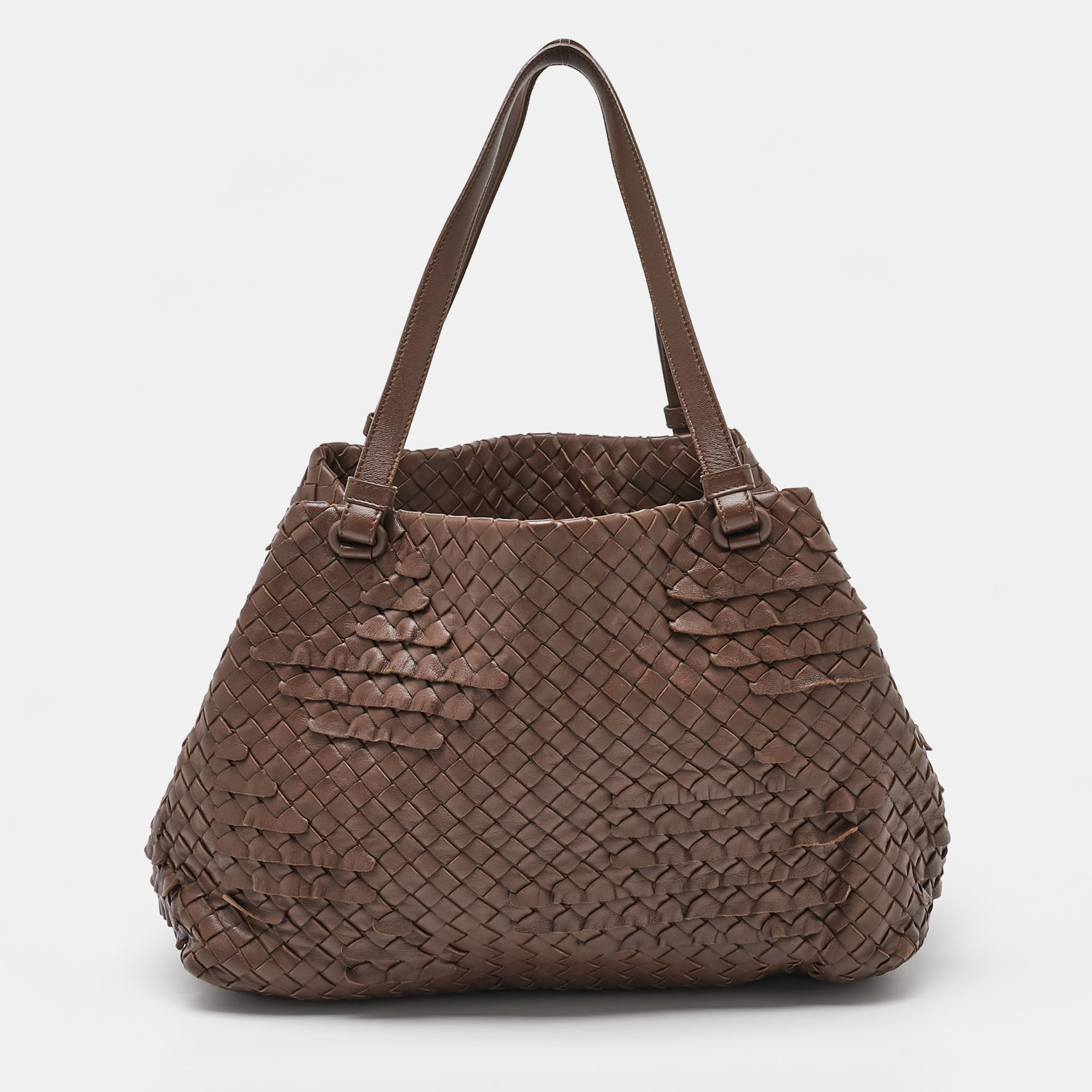 

Bottega Veneta Dark Brown Intrecciato Leather Cesta Tote