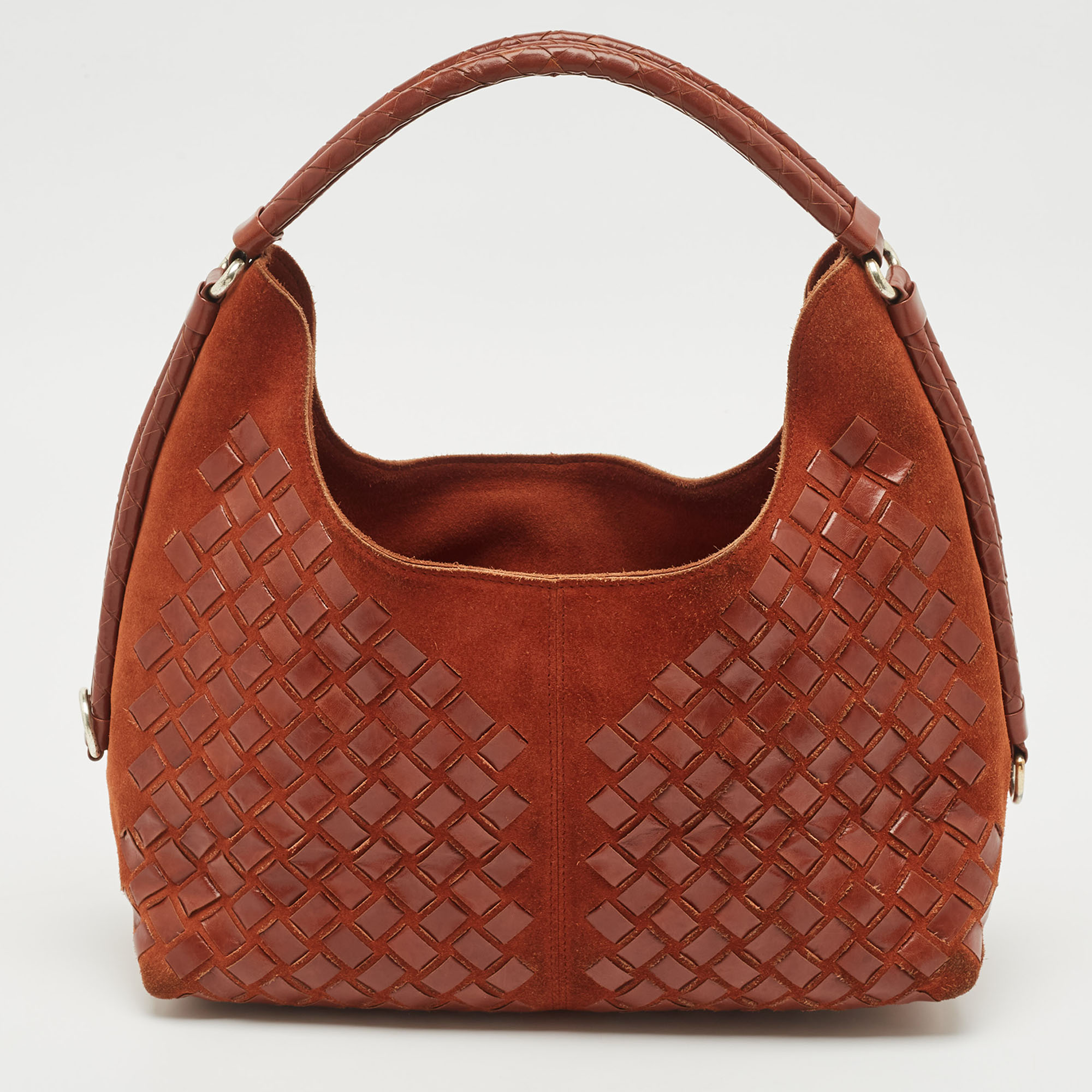 

Bottega Veneta Brown Intrecciato Leather and Suede Hobo