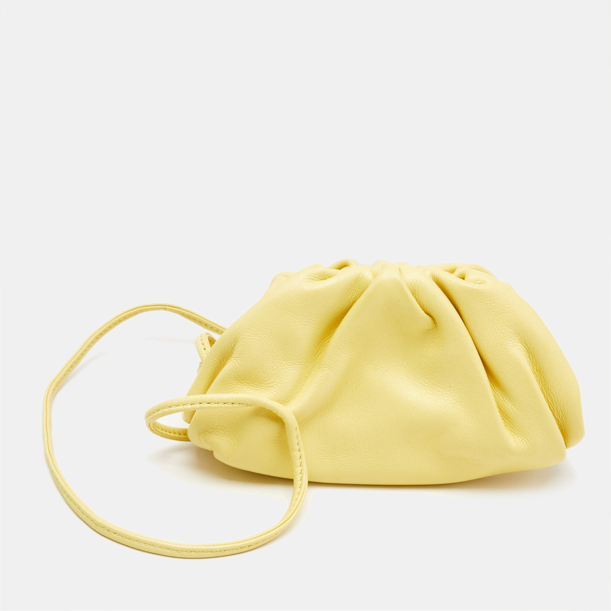 

Bottega Veneta Yellow Leather Extra Mini The Pouch Bag