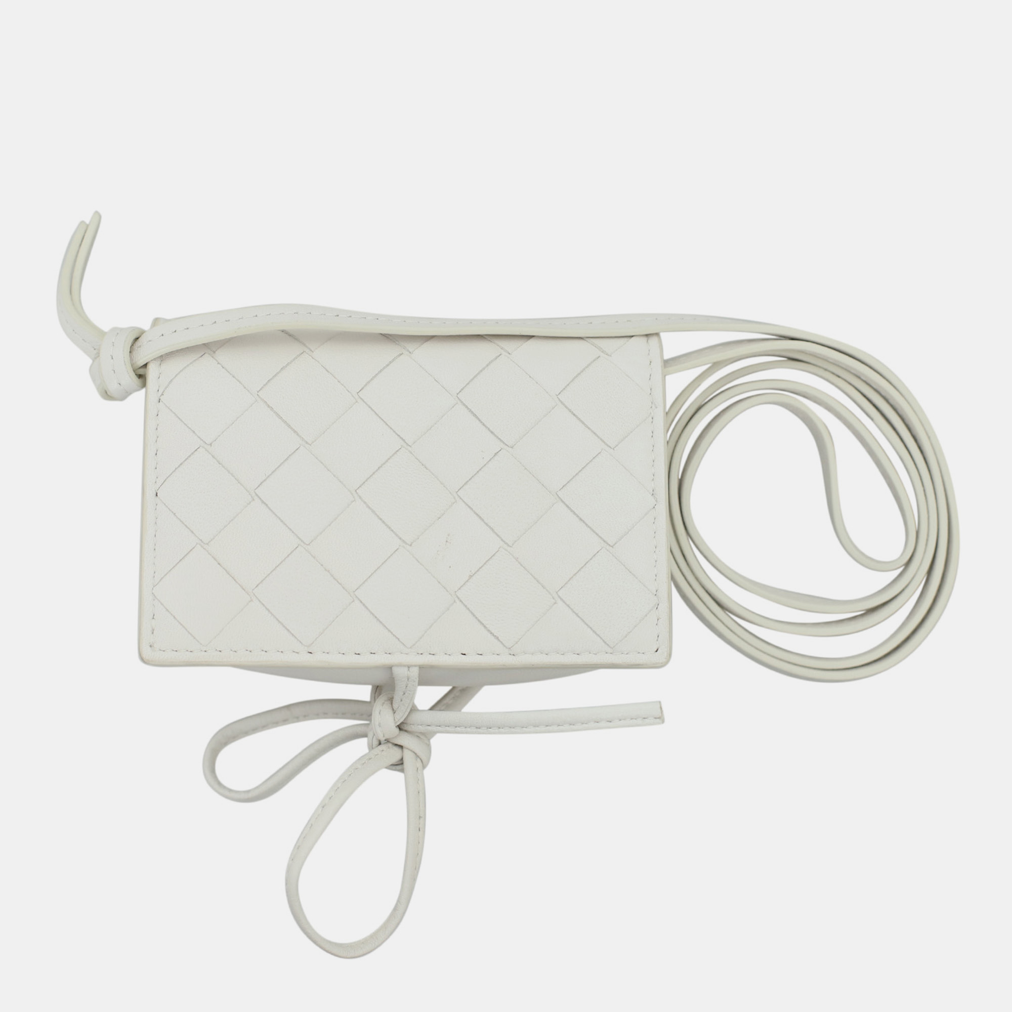 

Intrecciato Crossbody Pouch, White