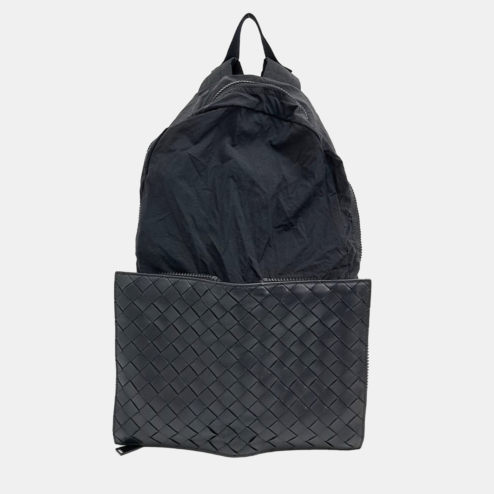 

Bottega Veneta Black Fabric foldable backpack