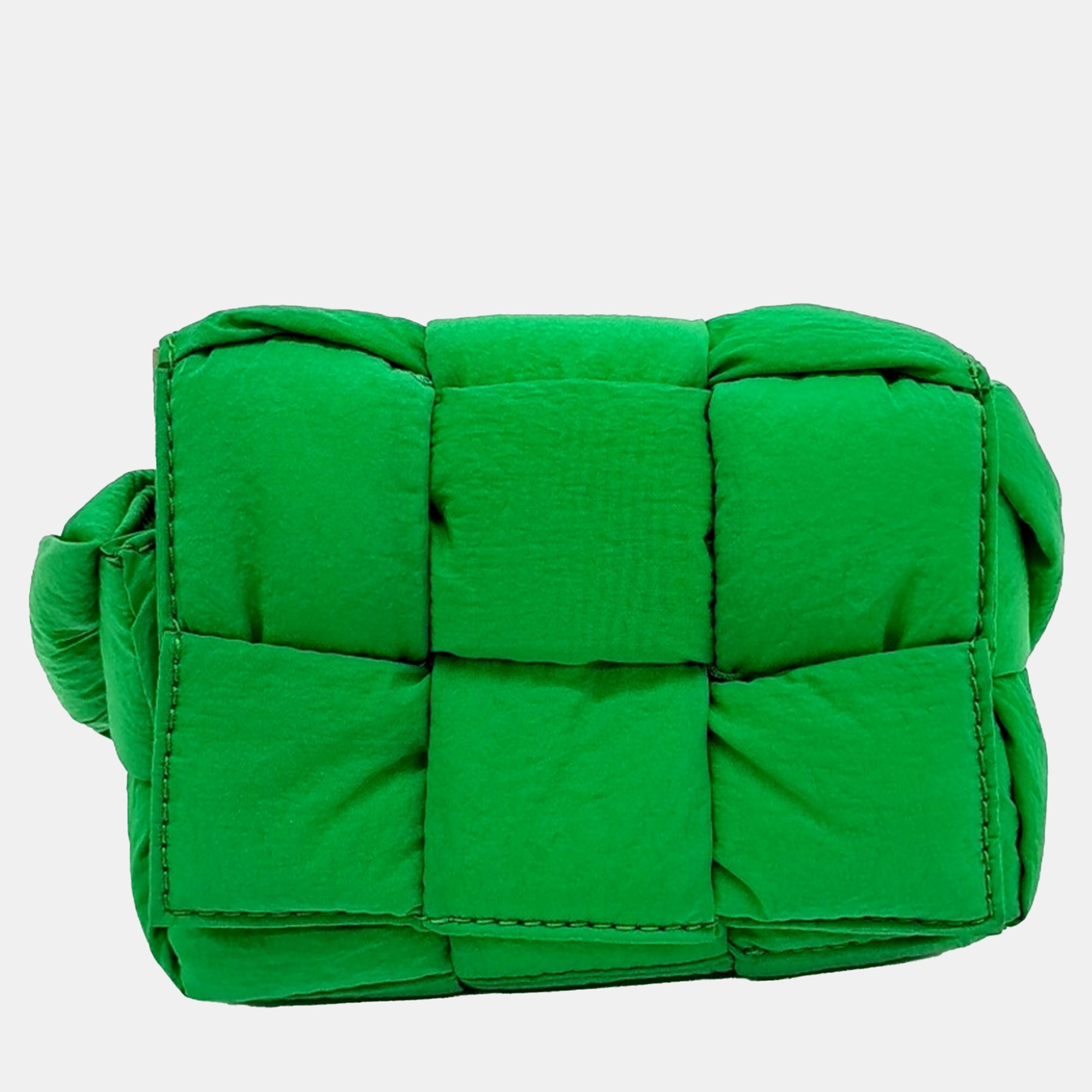 

Bottega Veneta Green Fabric Candy Padded Tech Cassette Bag